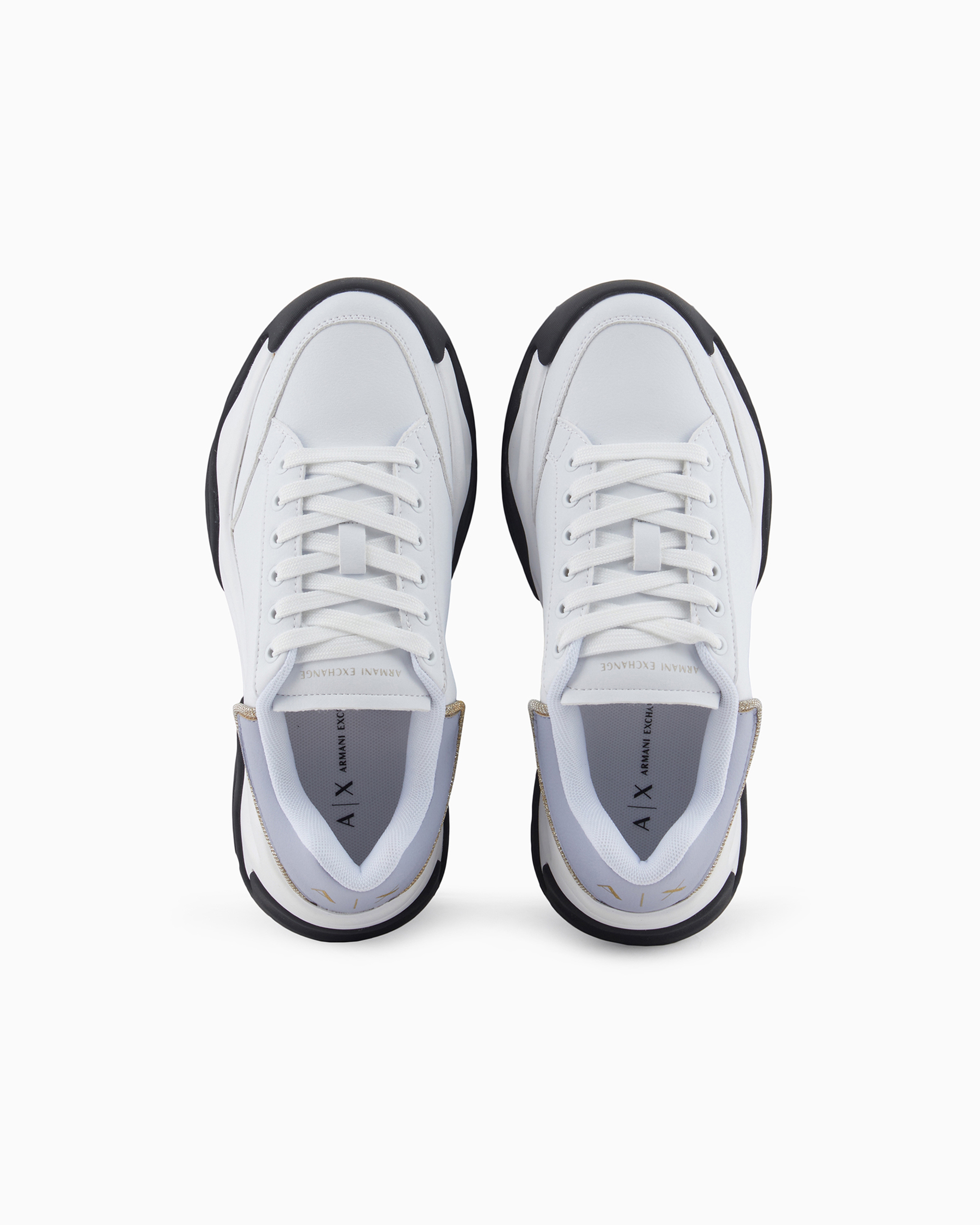 Shop Armani Exchange Chunky Sneakers With Contrasting Details In Patterned