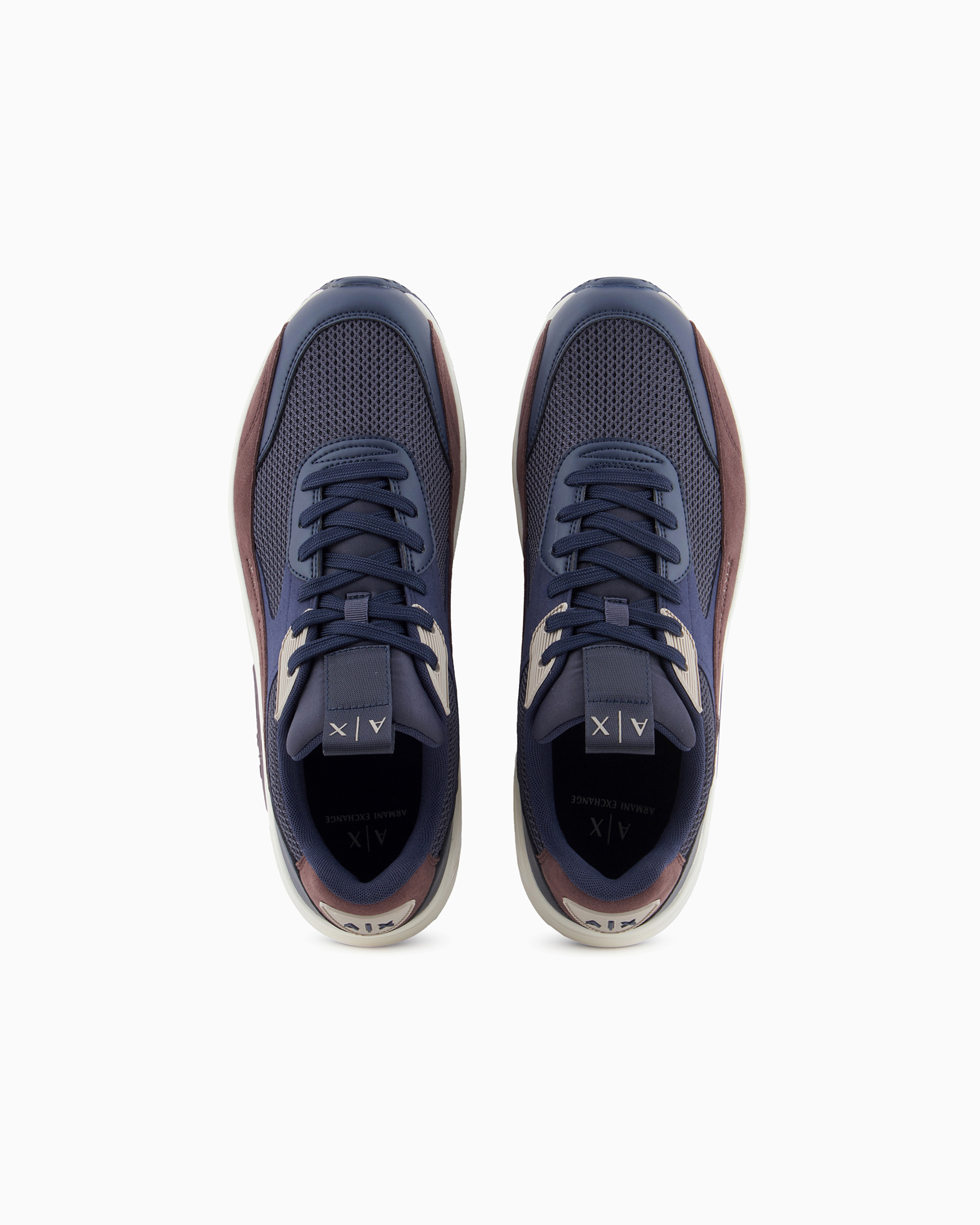 Shop Armani Exchange Sneakers With Logo In Blue