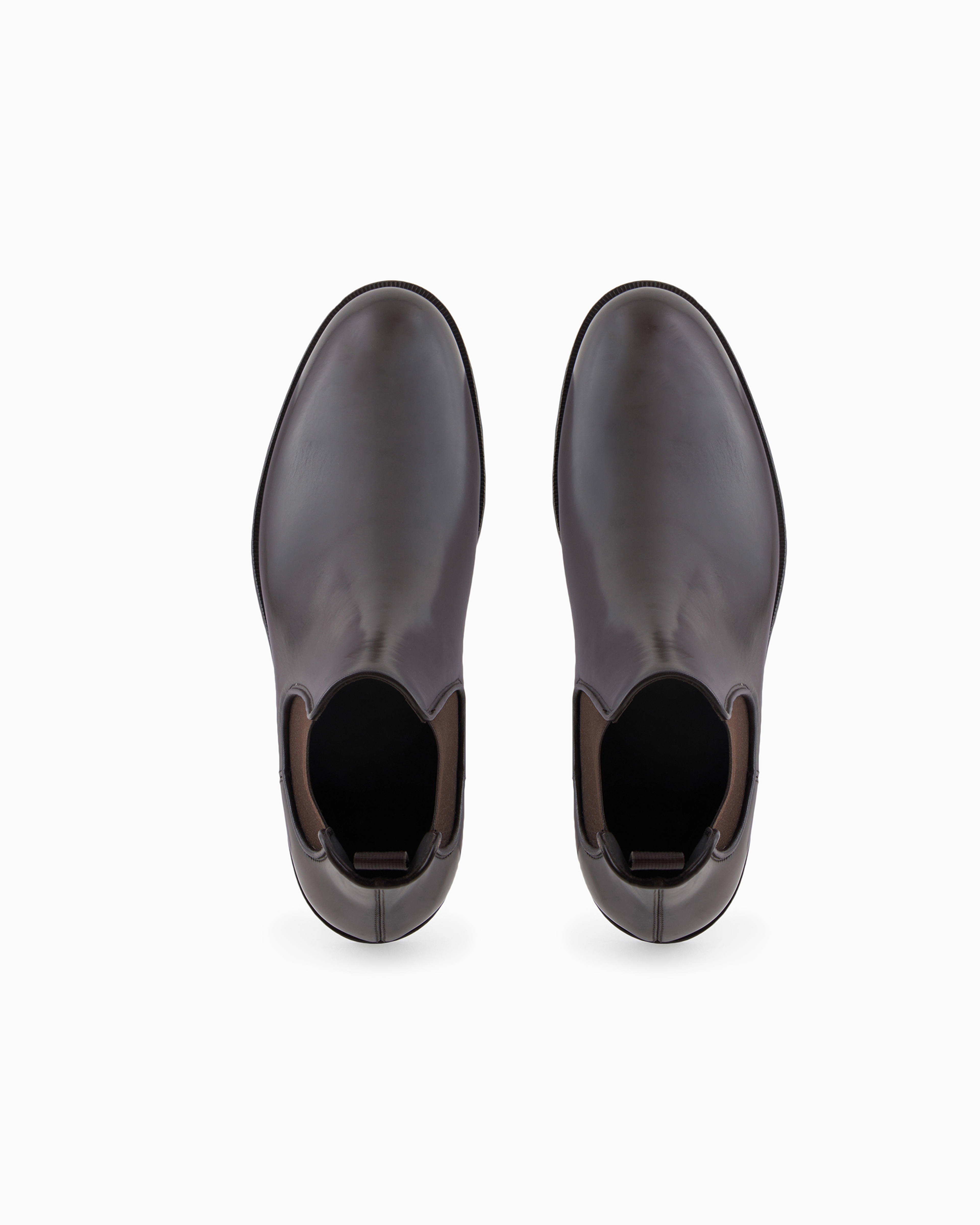 Giorgio Armani Official Store Antique-effect Leather Ankle Boots In Brown