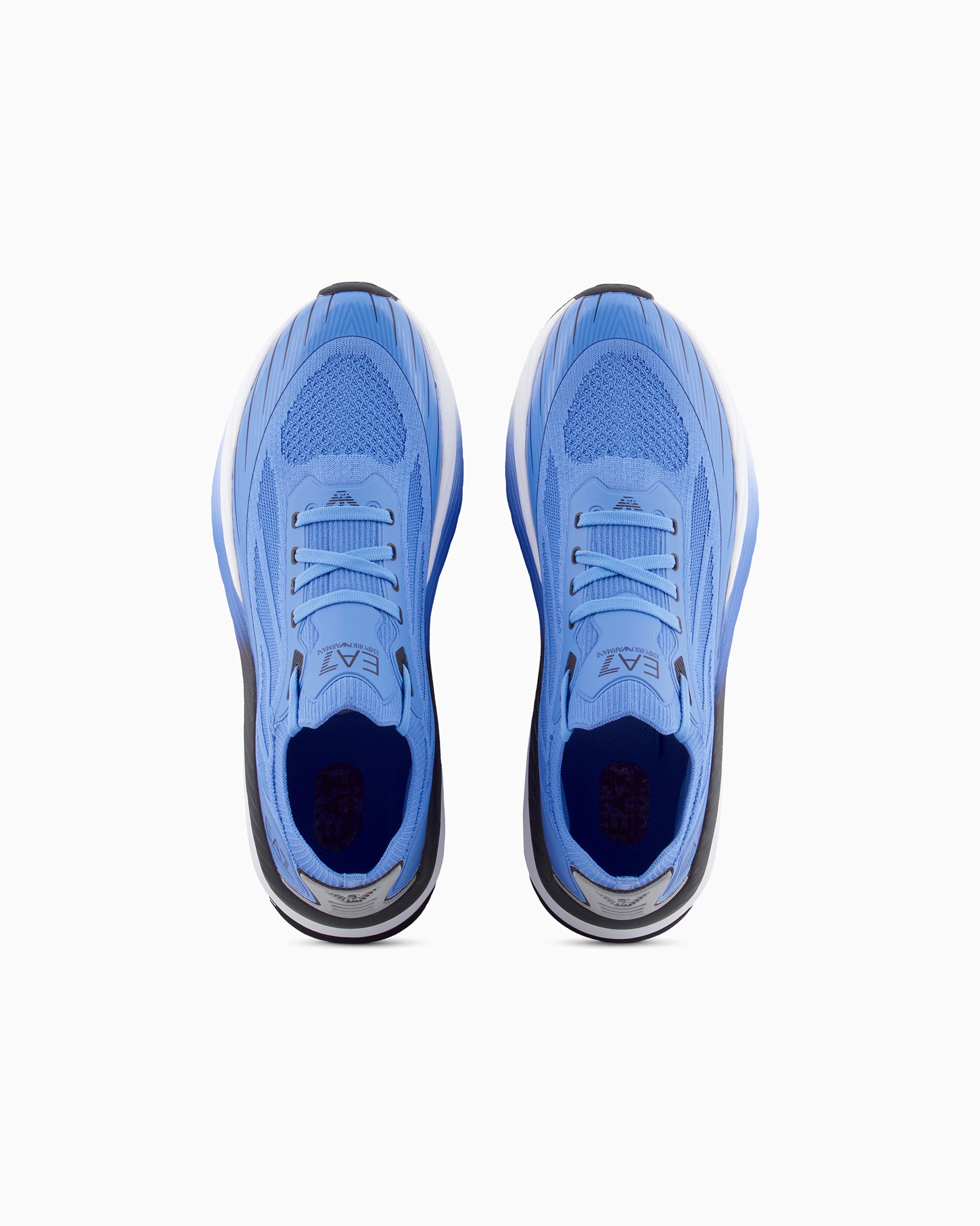 Ea7 Official Store Crusher Distance Sonic Knit Sneakers In Electric Blue