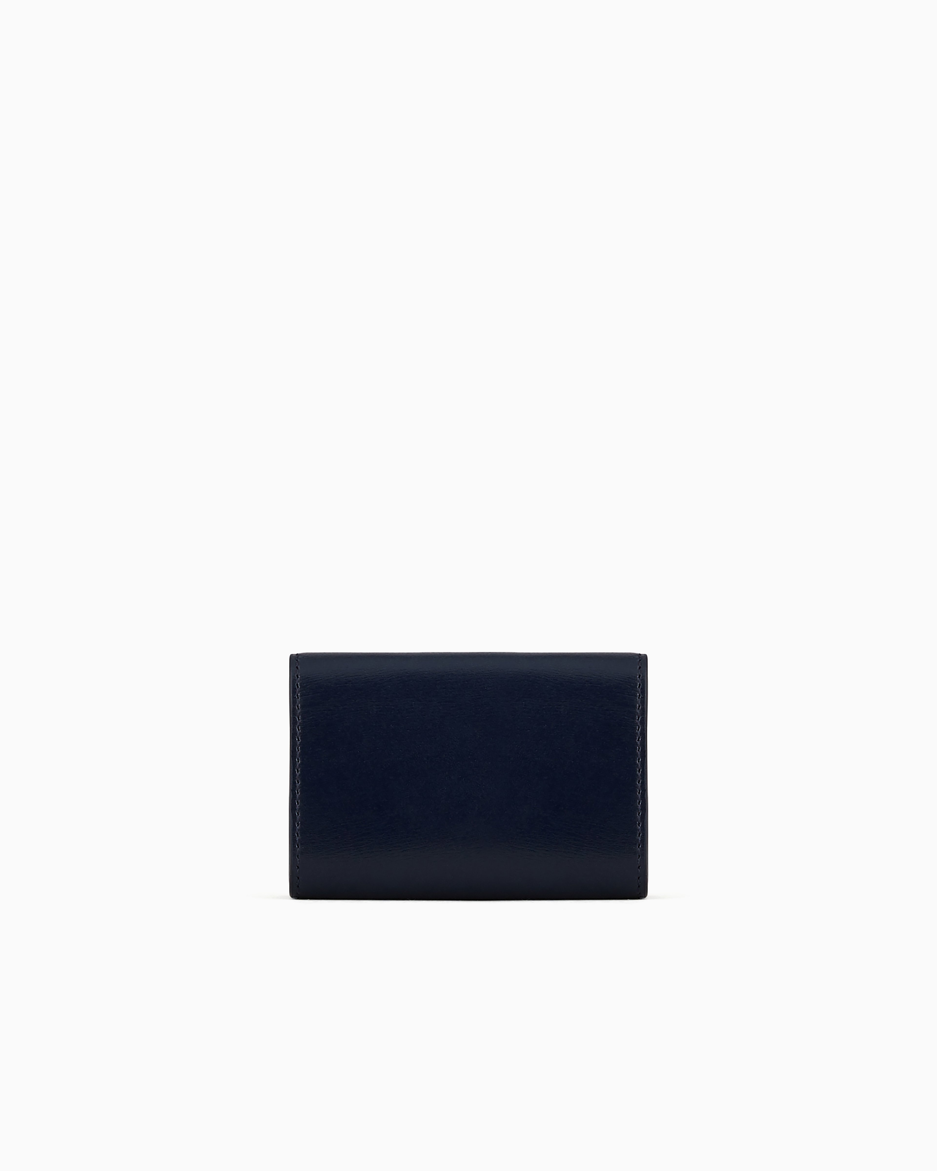 Giorgio Armani Mini La Prima Trifold Wallet In Palmellato Leather In Blue