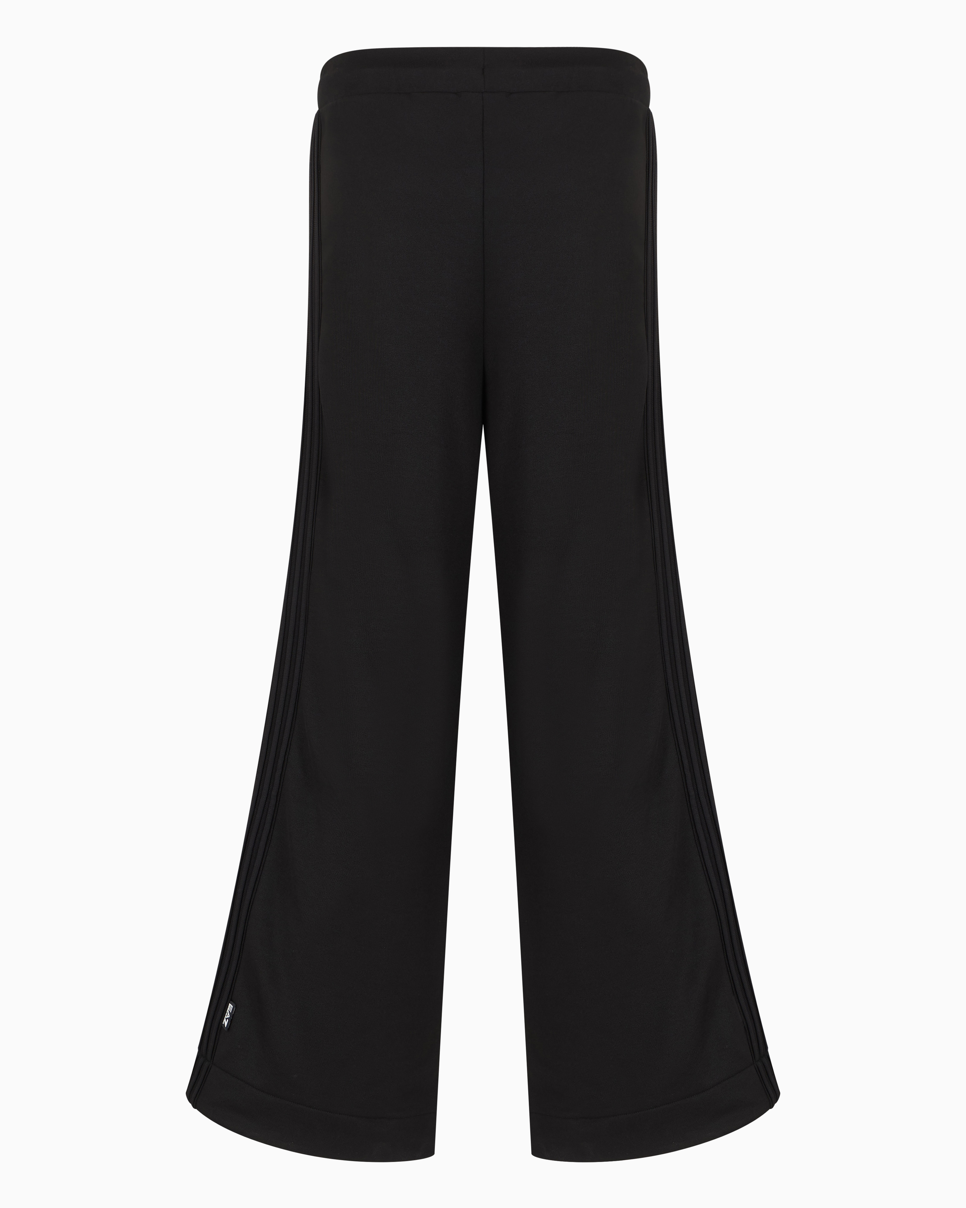 Ea7 Cotton-blend Wide 7.0 Trousers In Black