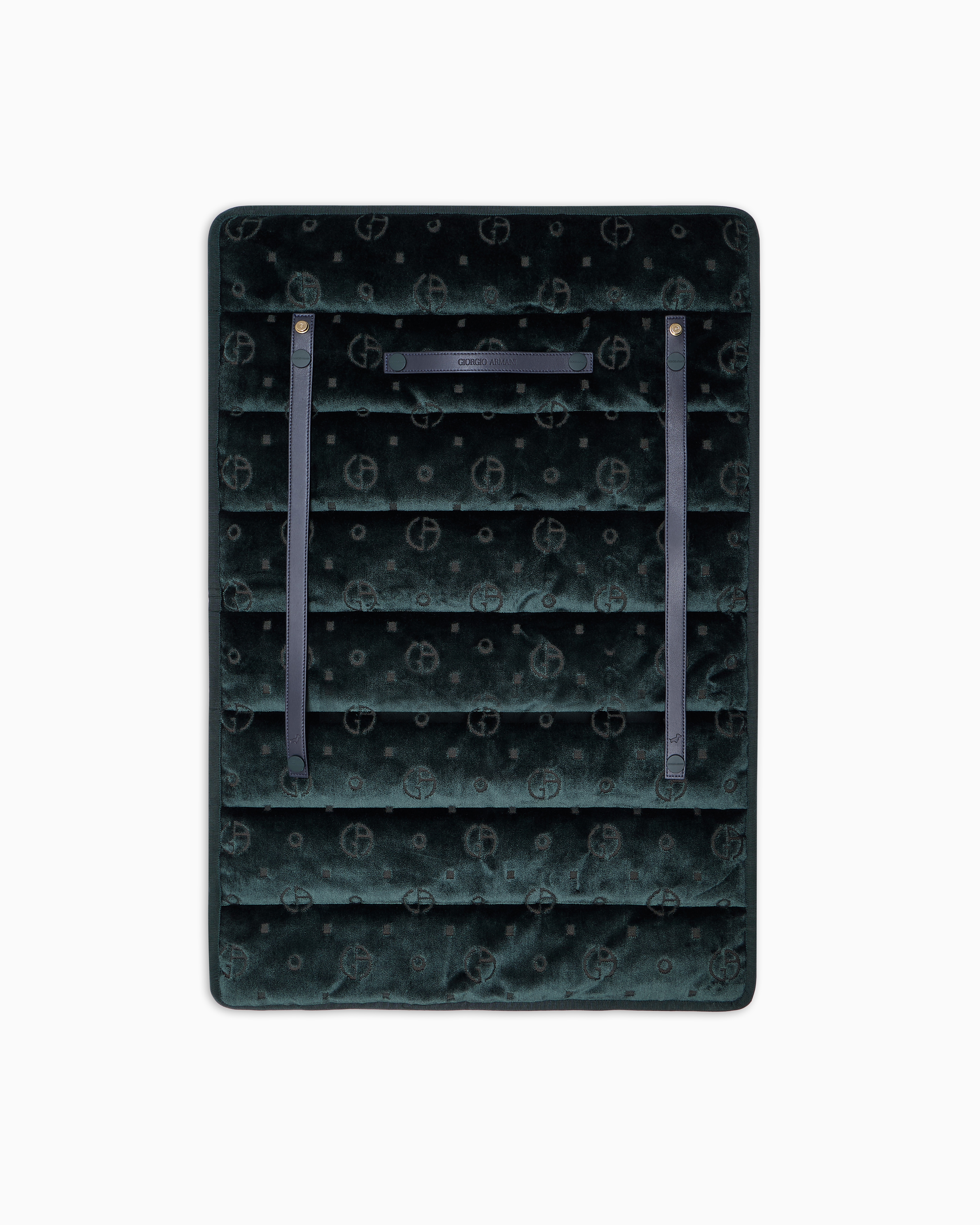 Giorgio Armani Poldo X  Travel Mat In Monogram Jacquard Velvet In Green