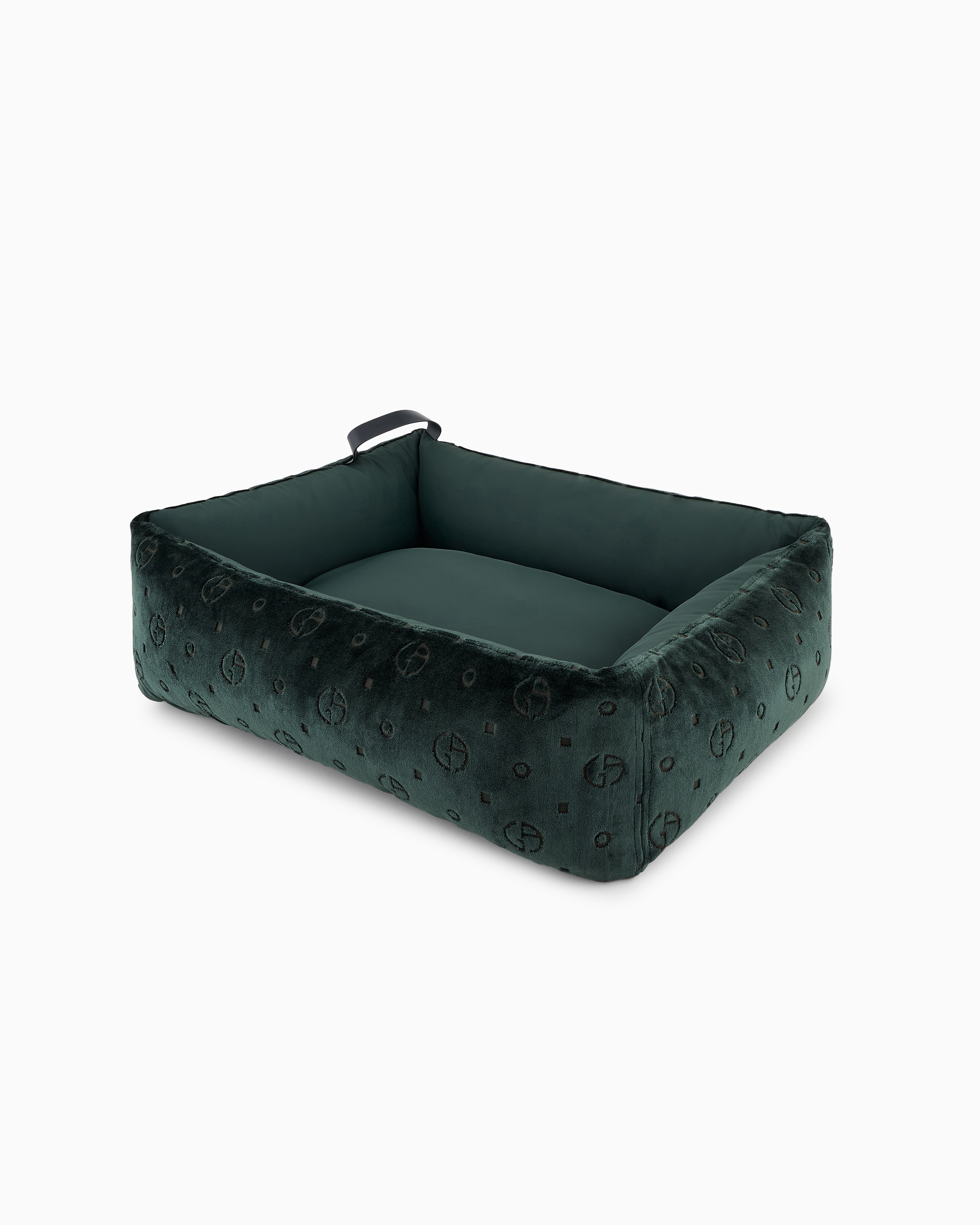 Giorgio Armani Poldo X Dog Bed In Monogram Jacquard Velvet In Green