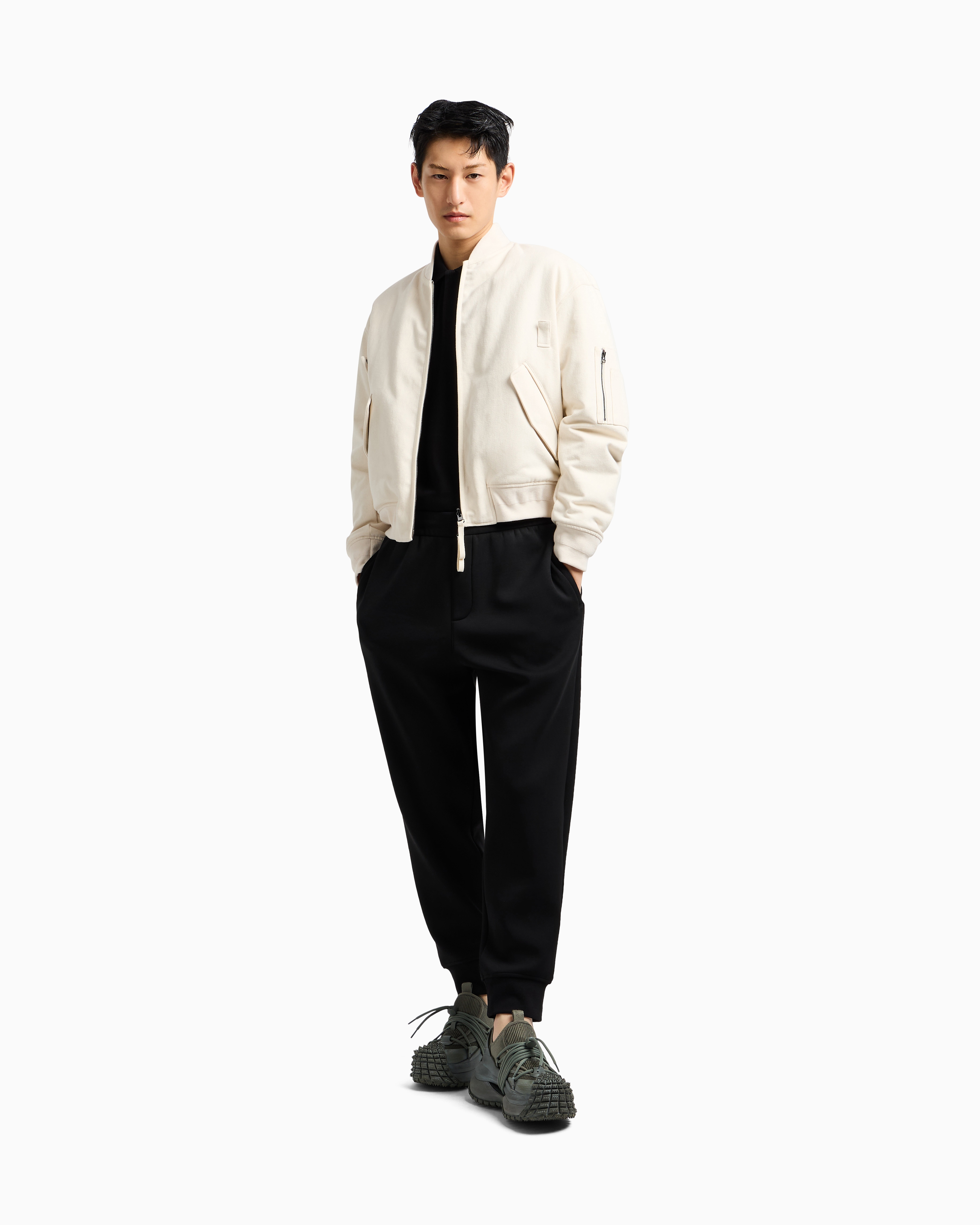 Emporio Armani Cotton Polo Shirt In Black