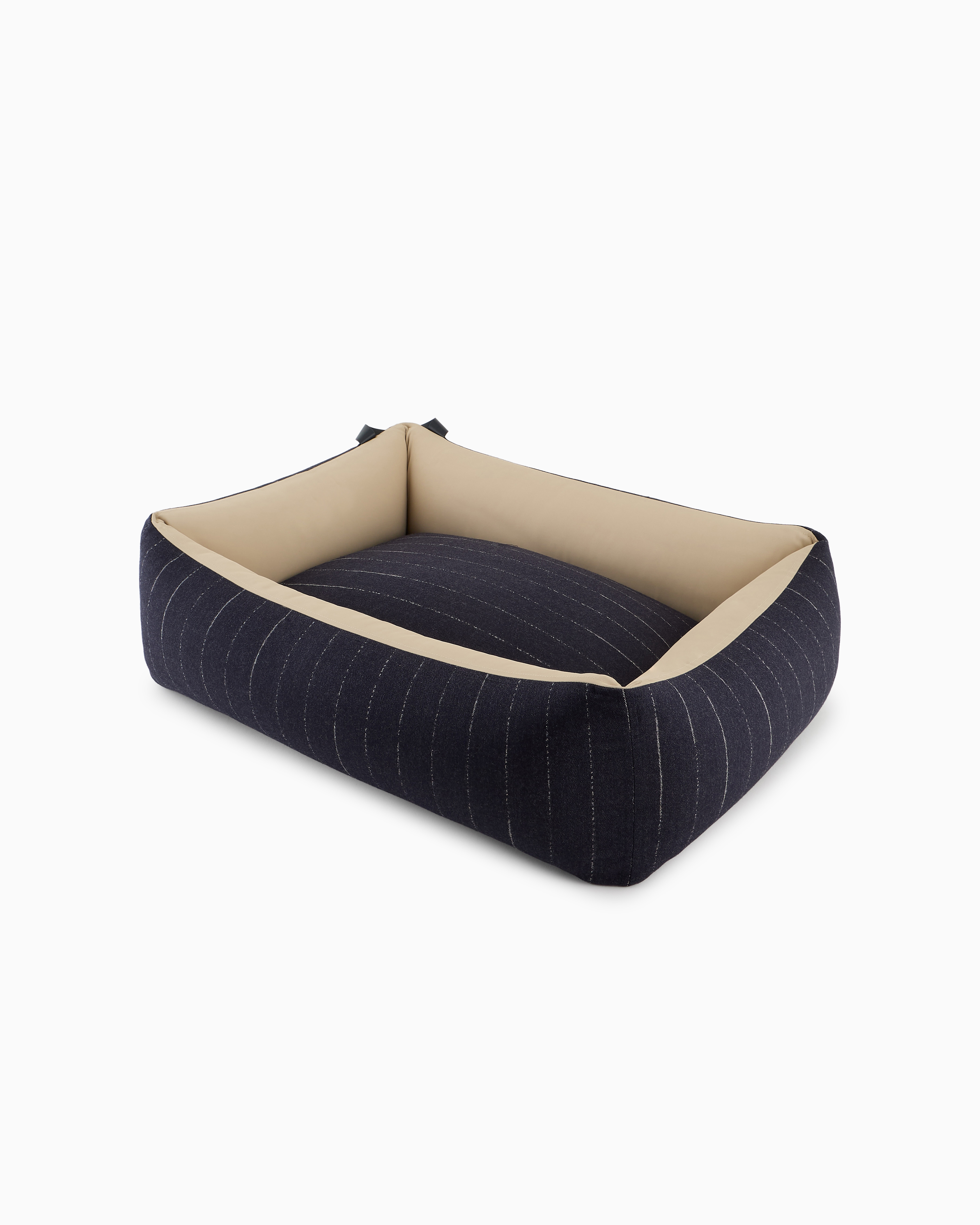 Giorgio Armani Poldo X  Dog Bed In Pinstriped Virgin Wool In Blue
