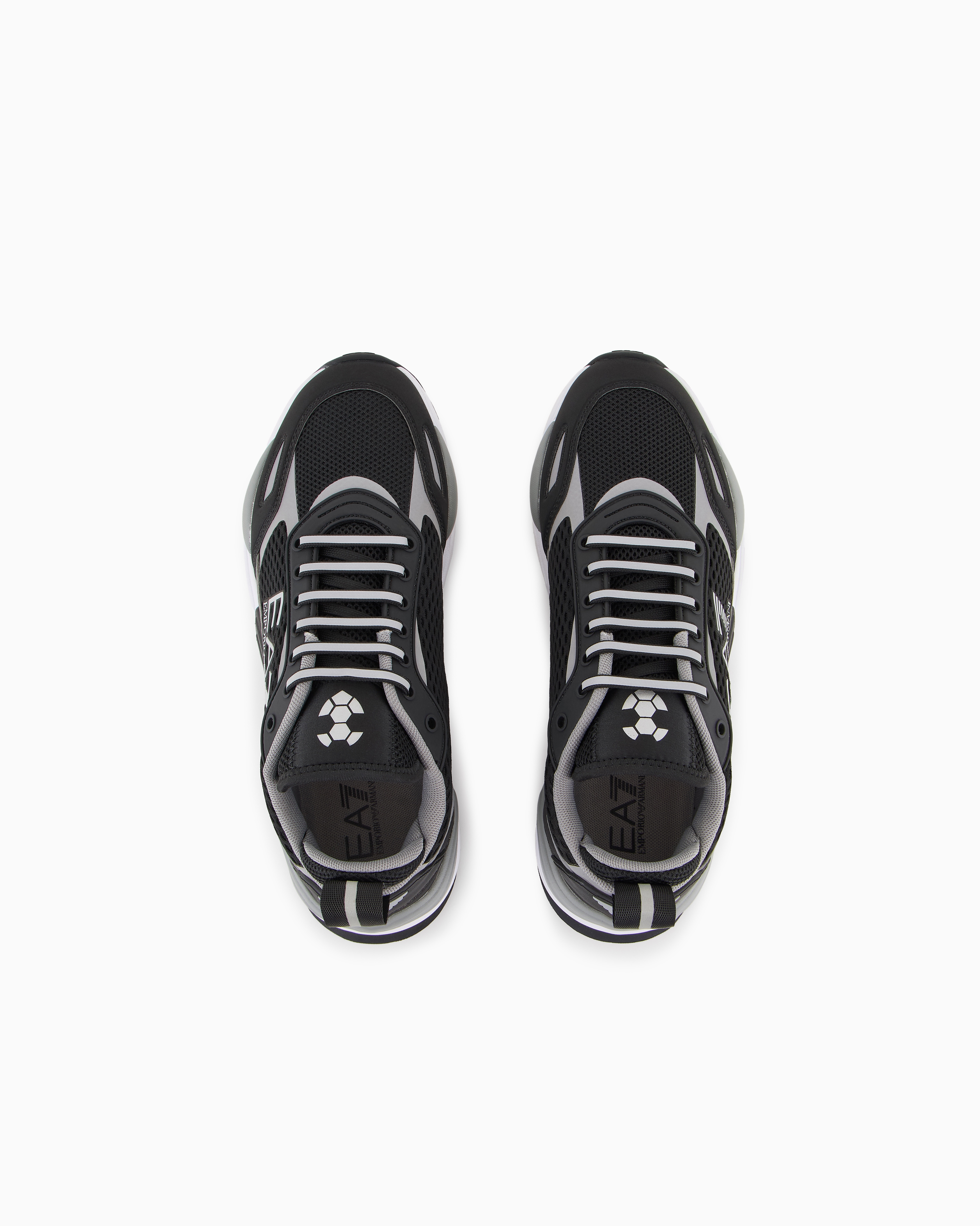 Ea7 Emporio Armani Breathable Mesh Trainers In Black