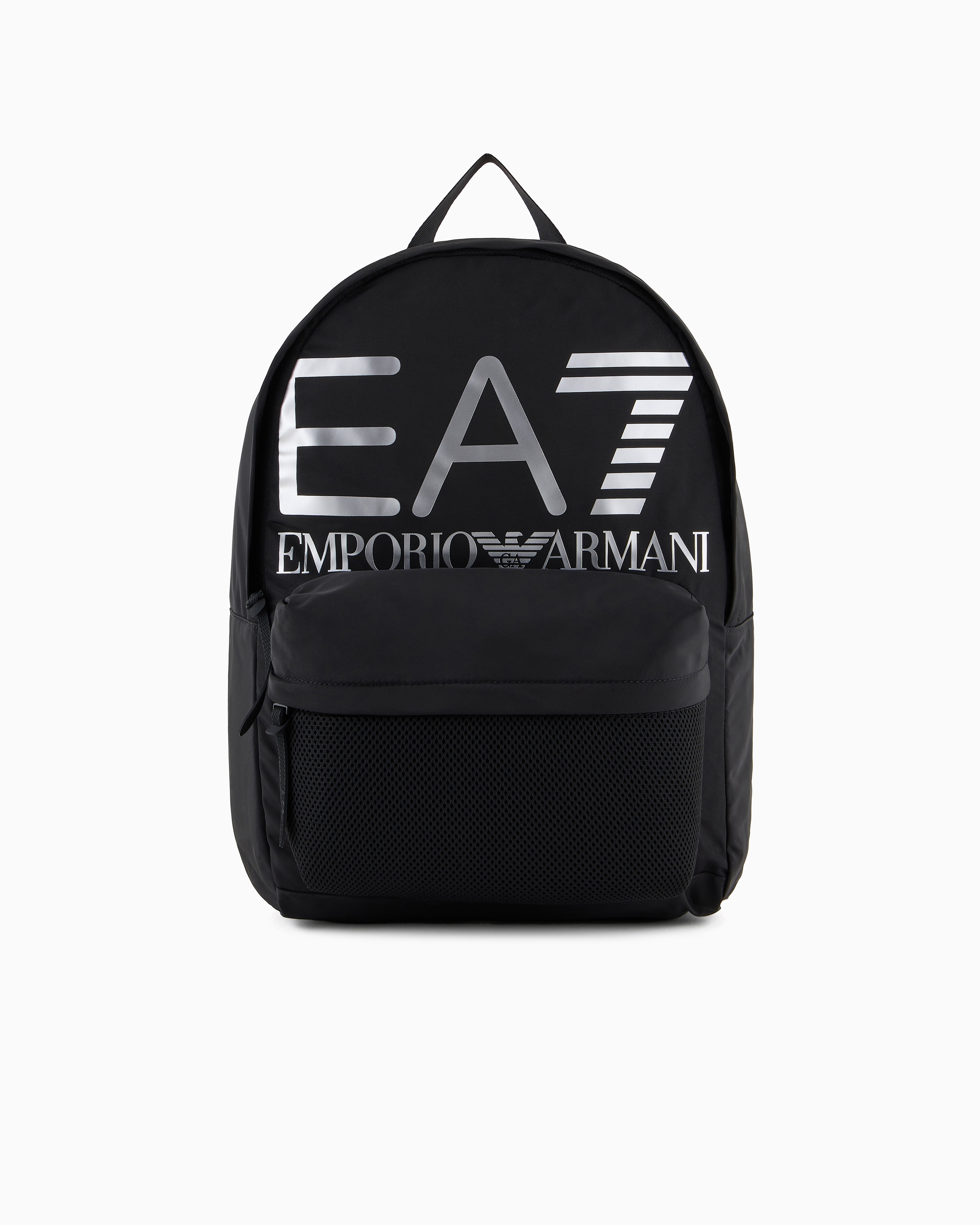 Ea7 Technical-fabric Backpack With Oversized Logo In Black