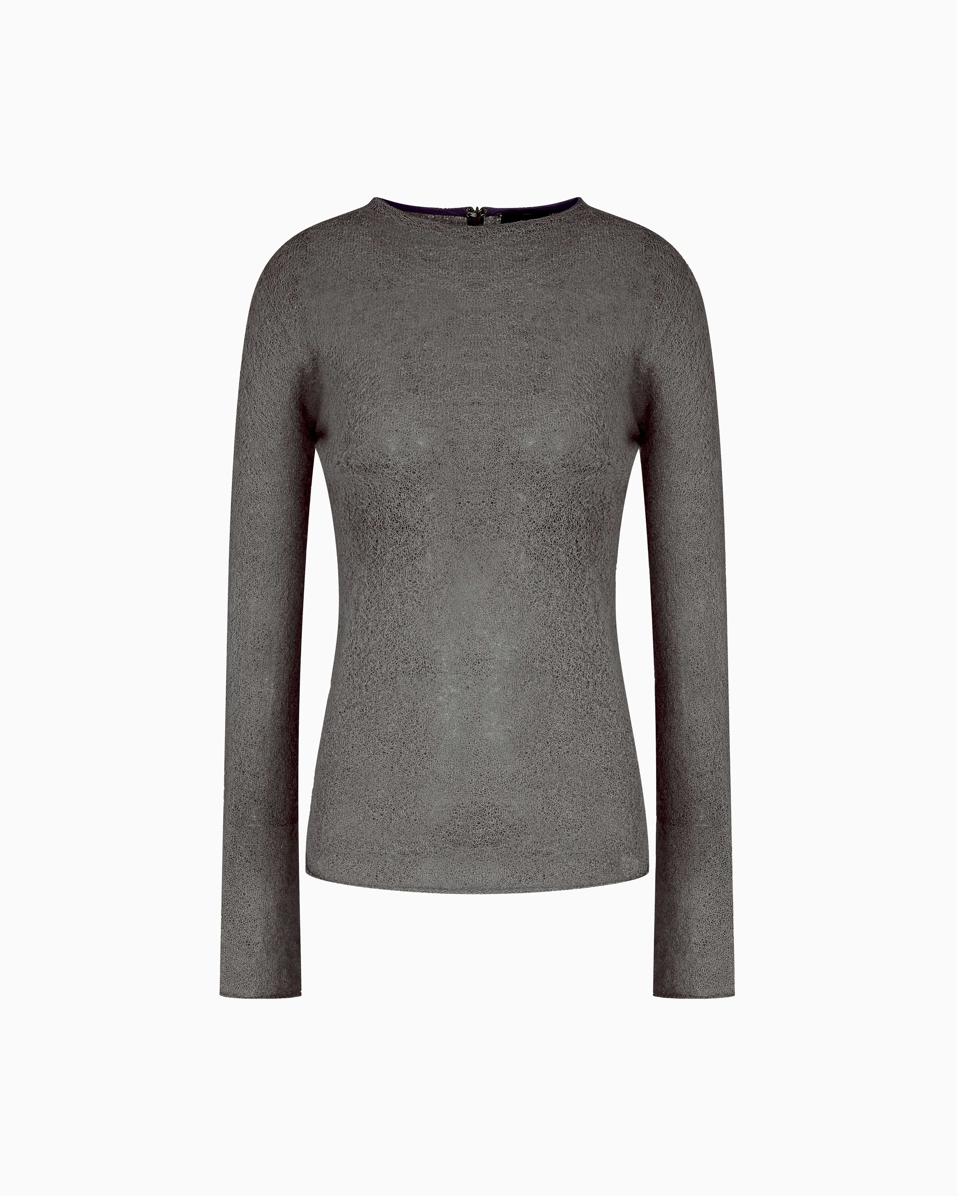 Giorgio Armani Cashmere And Mohair Wool Crew-neck Jumper In Green