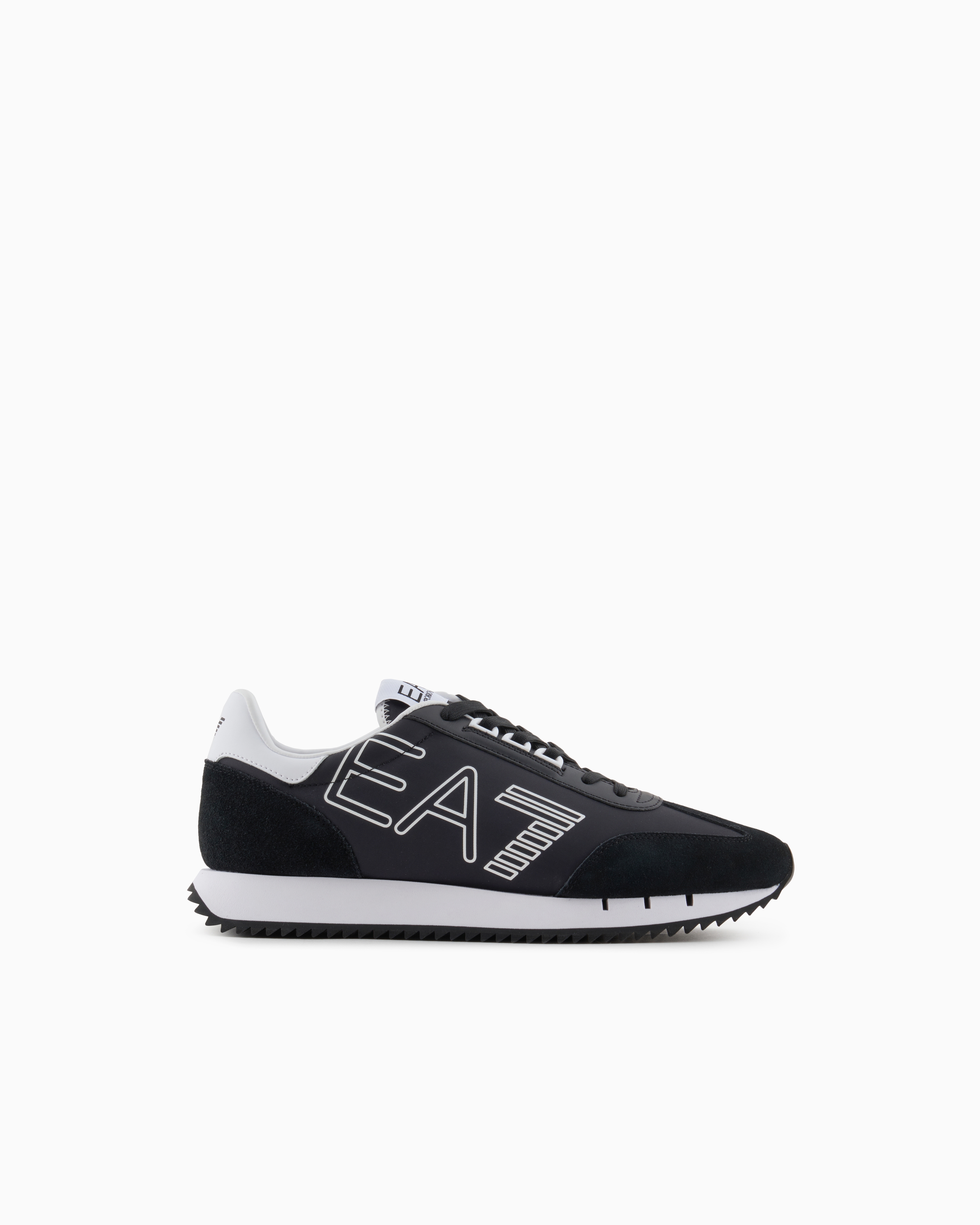 Ea7 Black And White Vintage Sneakers In Schwarz