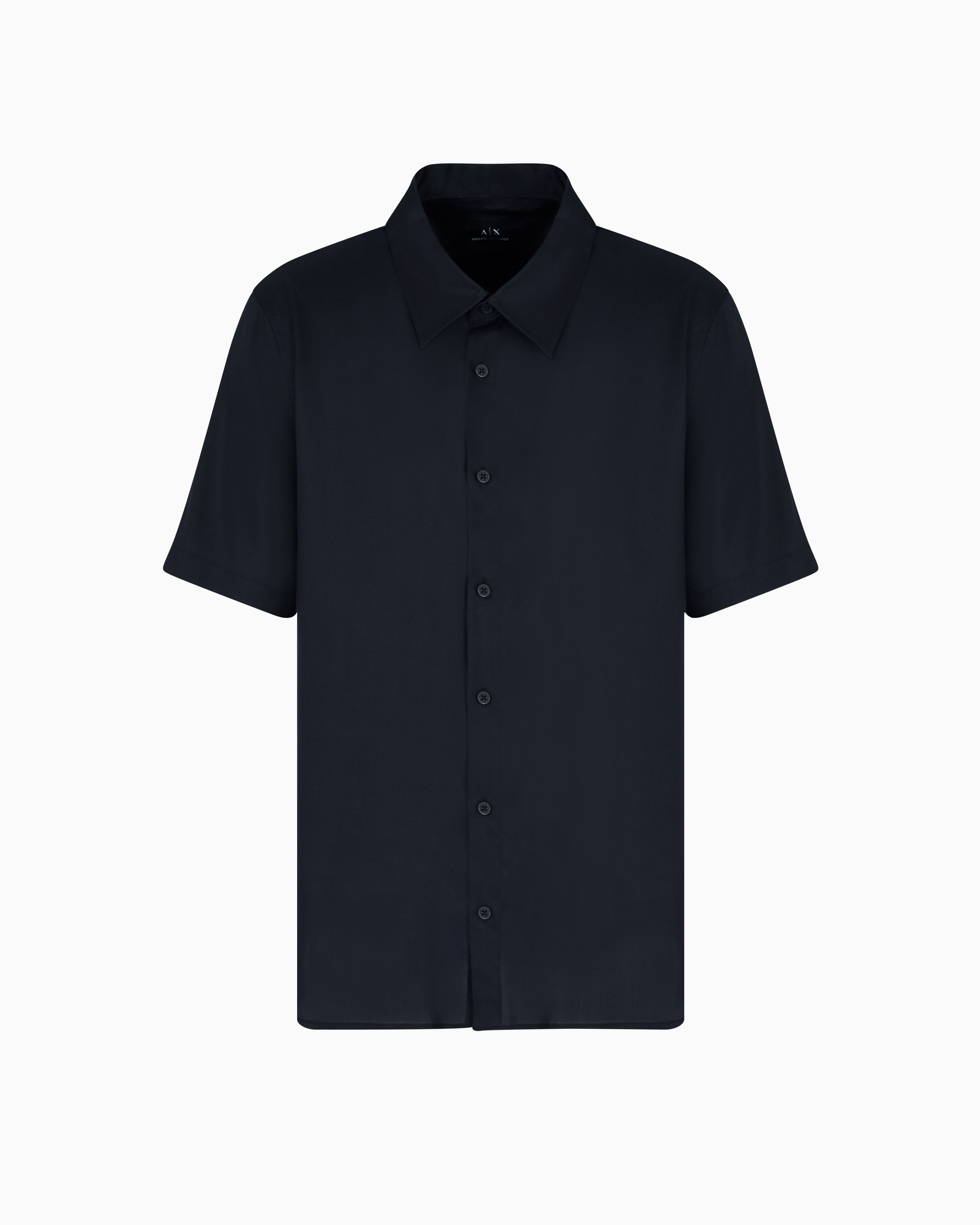 Armani Exchange Regular Fit Shirt In Lyocell Twill In Black