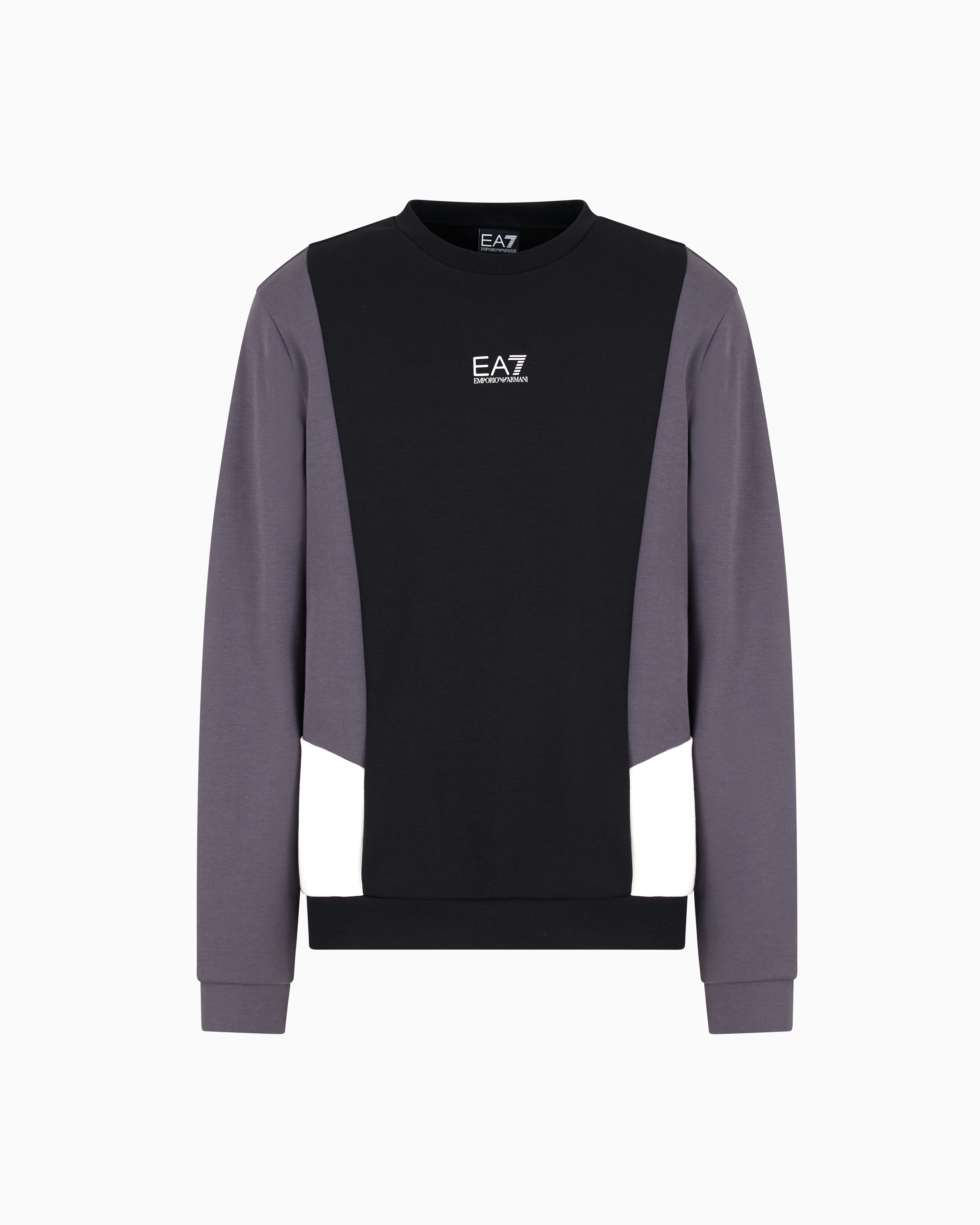 Ea7 Summer Block Cotton-blend Sweatshirt In Black