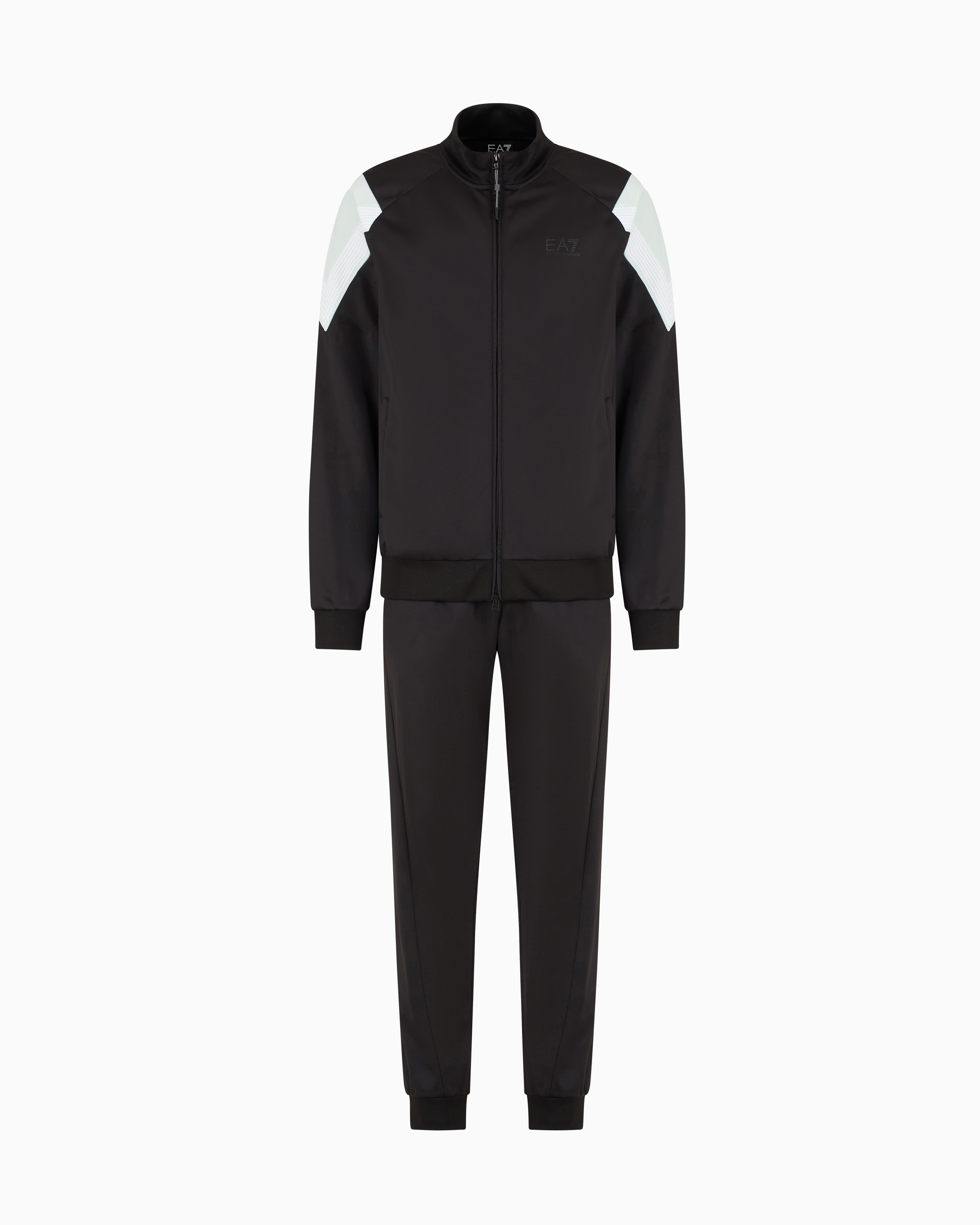 Ea7 7 Lines Tracksuit In Technical Fabric In Black