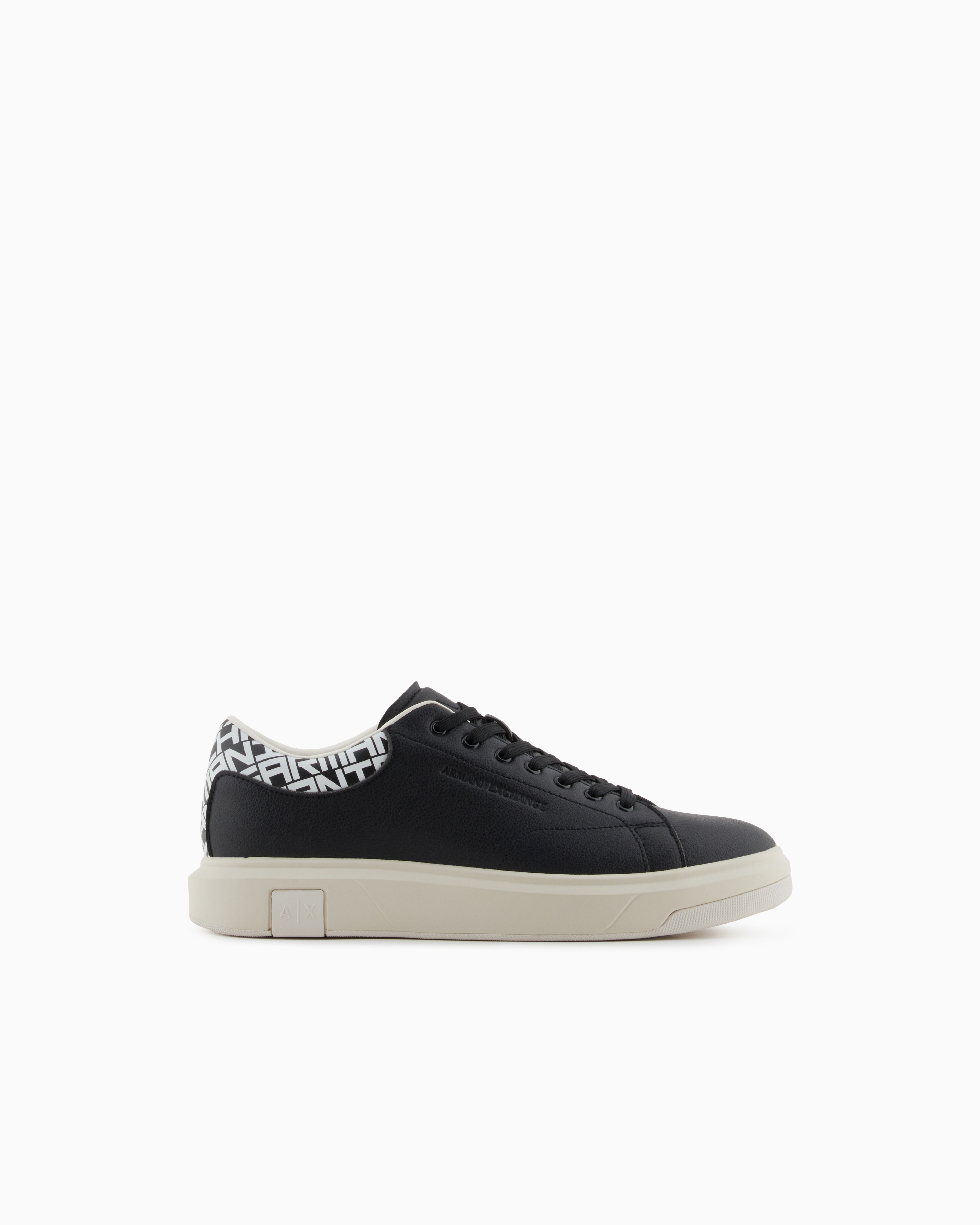 Armani Exchange Sneakers With Logo Insert On The Heel In Black
