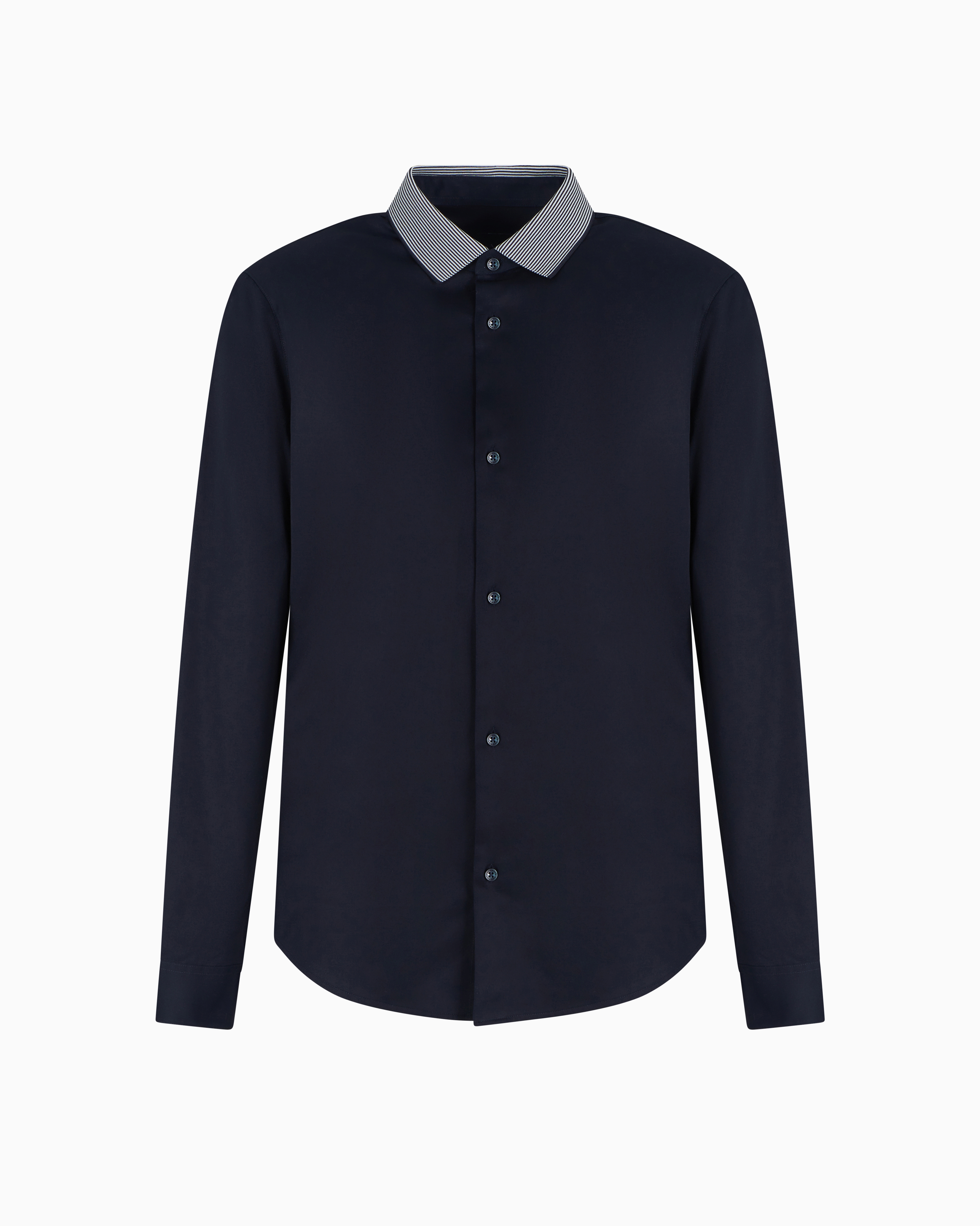 Armani Exchange Slim Fit Stretch Cotton Shirt With Contrasting Collar