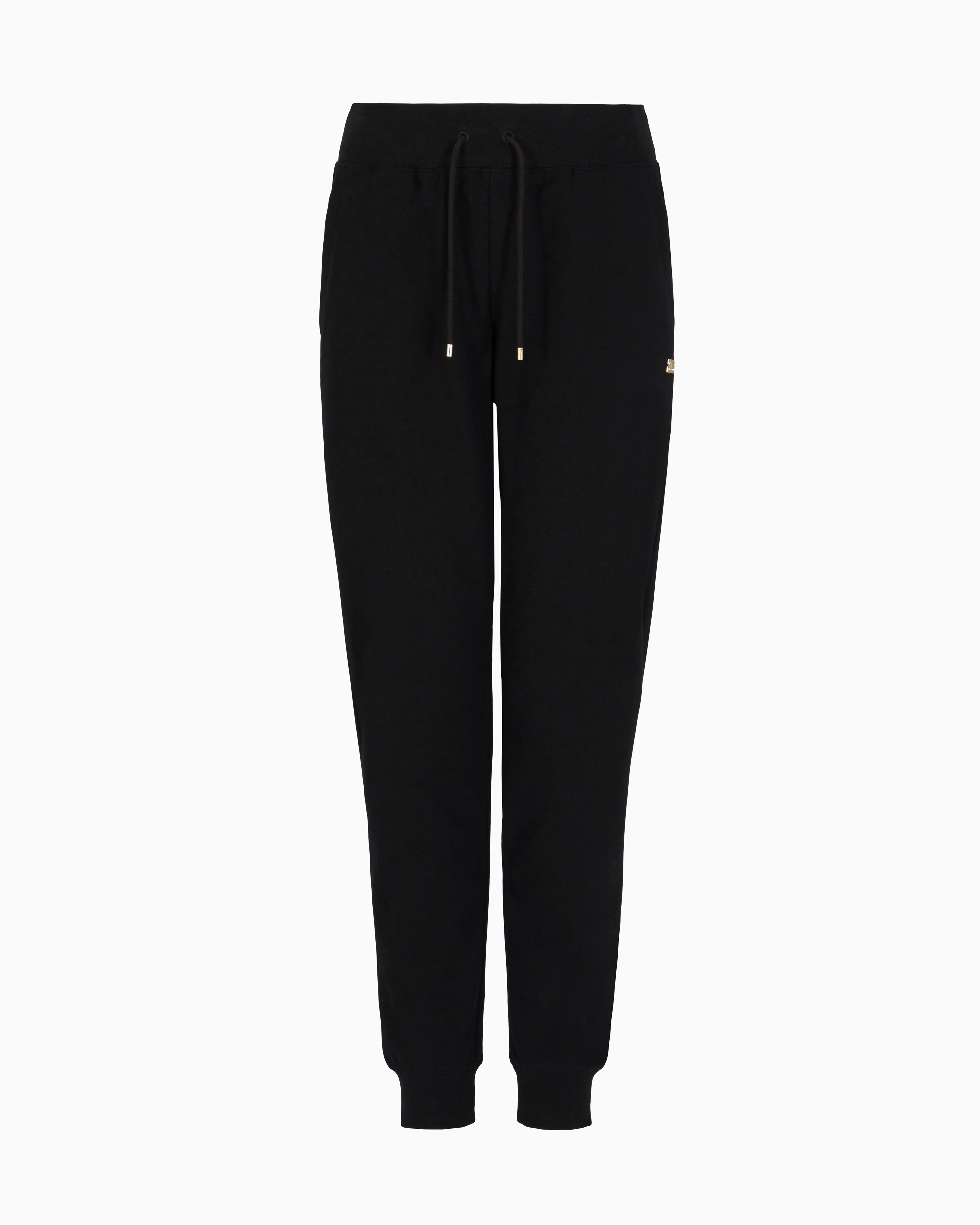 Ea7 Core Lady Stretch-cotton Joggers In Black