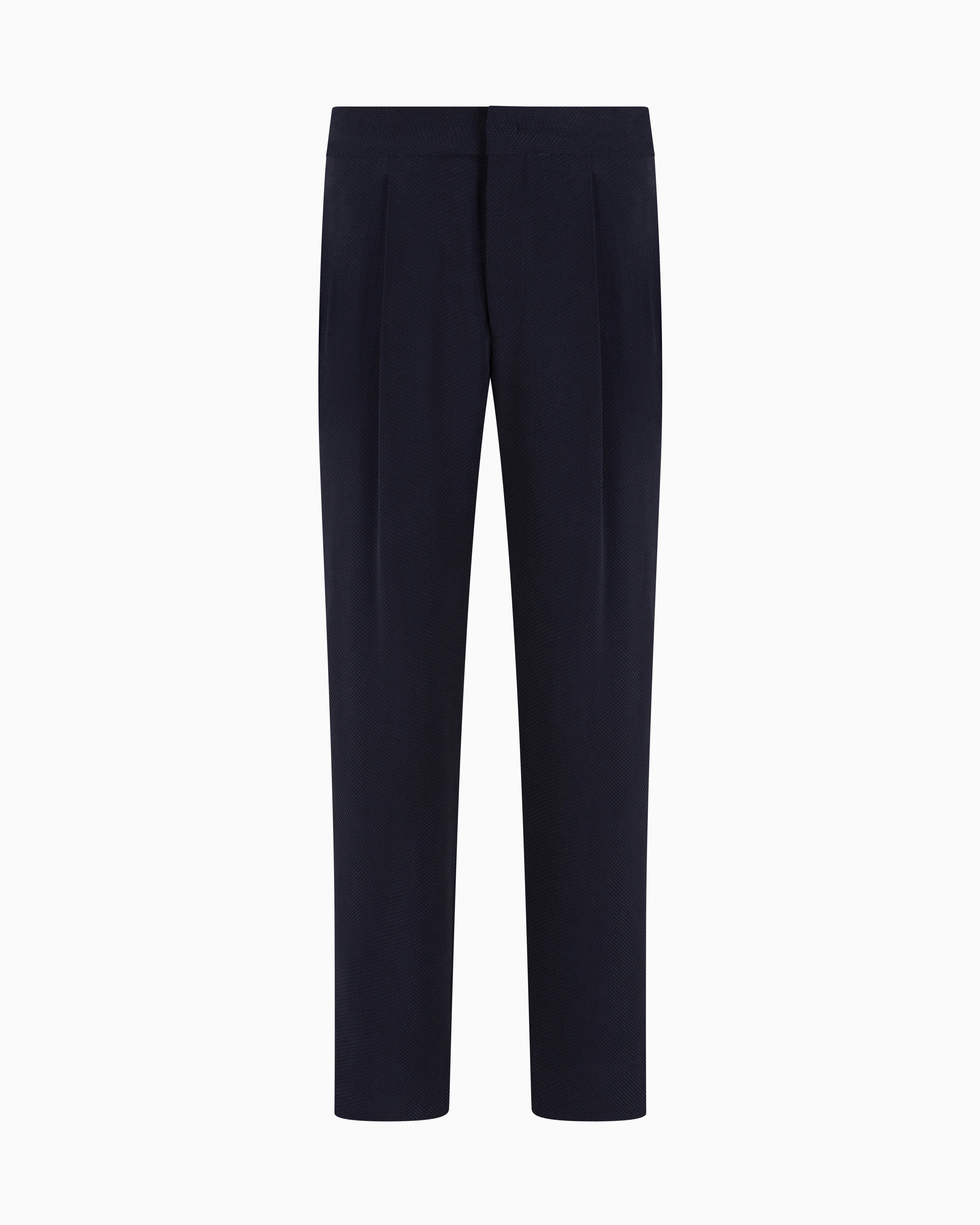 GIORGIO ARMANI CUPRO AND VISCOSE JACQUARD ONE-DART TROUSERS