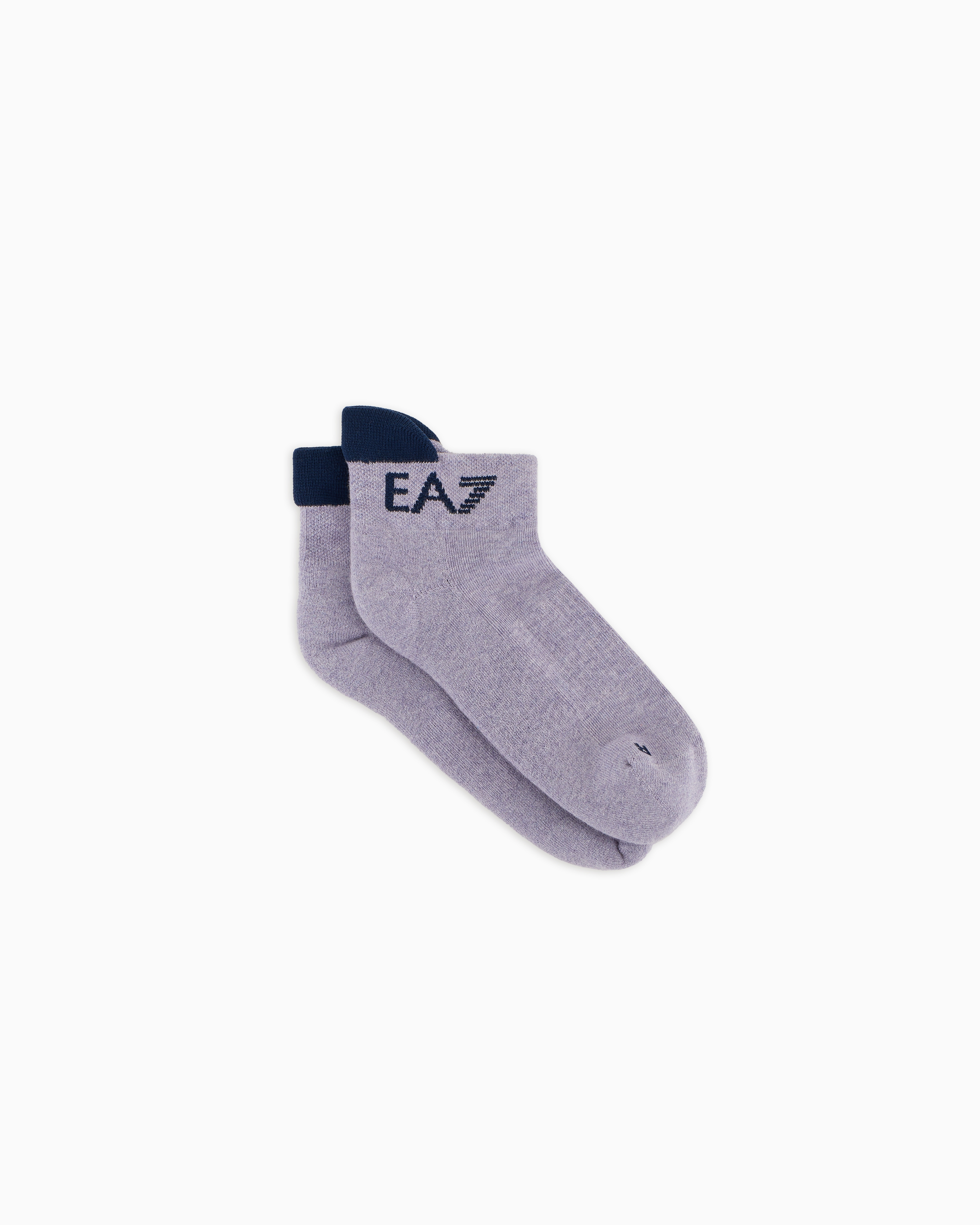 Ea7 Tennis Pro Cotton-blend Ankle Socks In Purple
