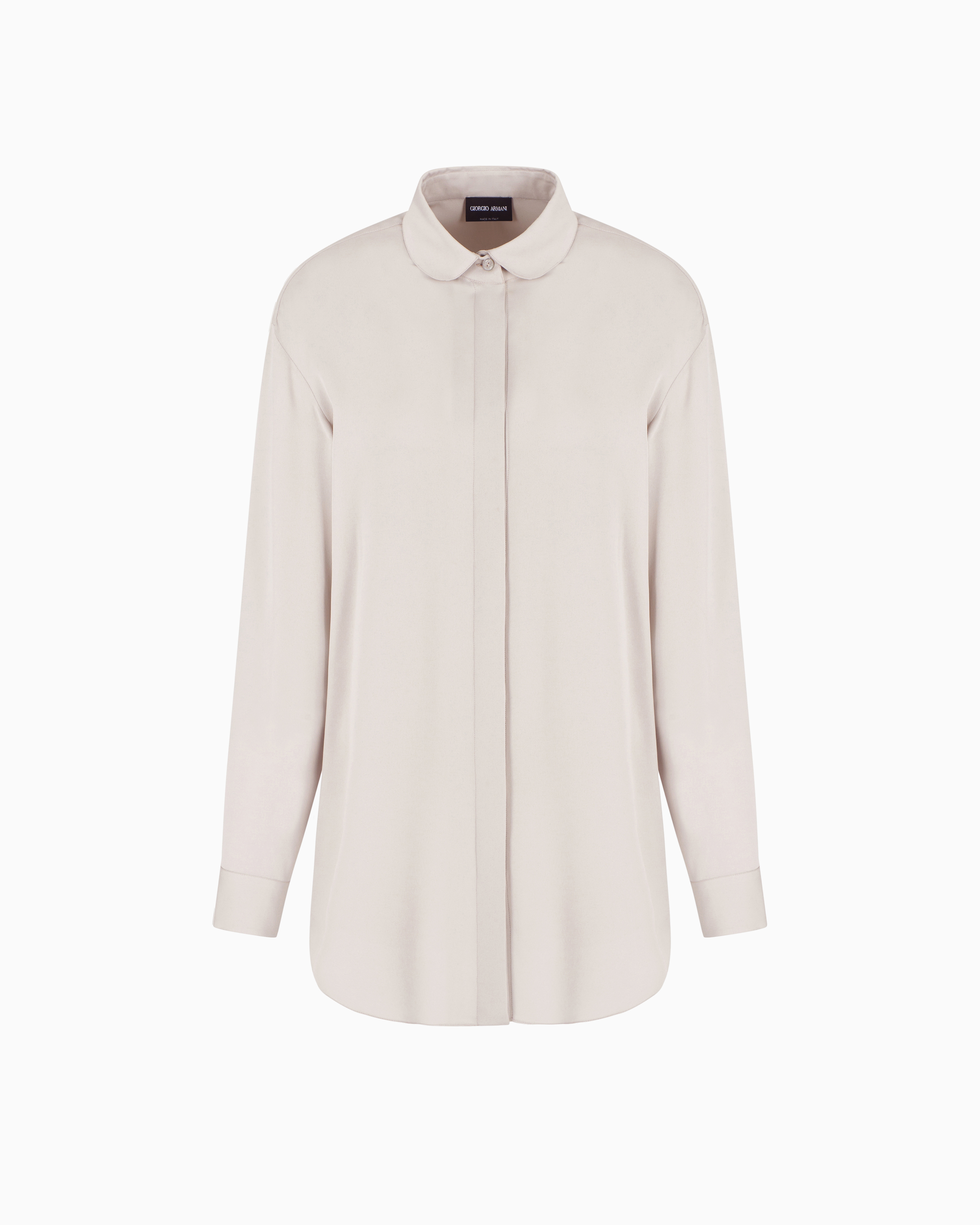 Giorgio Armani Triple Silk Georgette Shirt In Beige