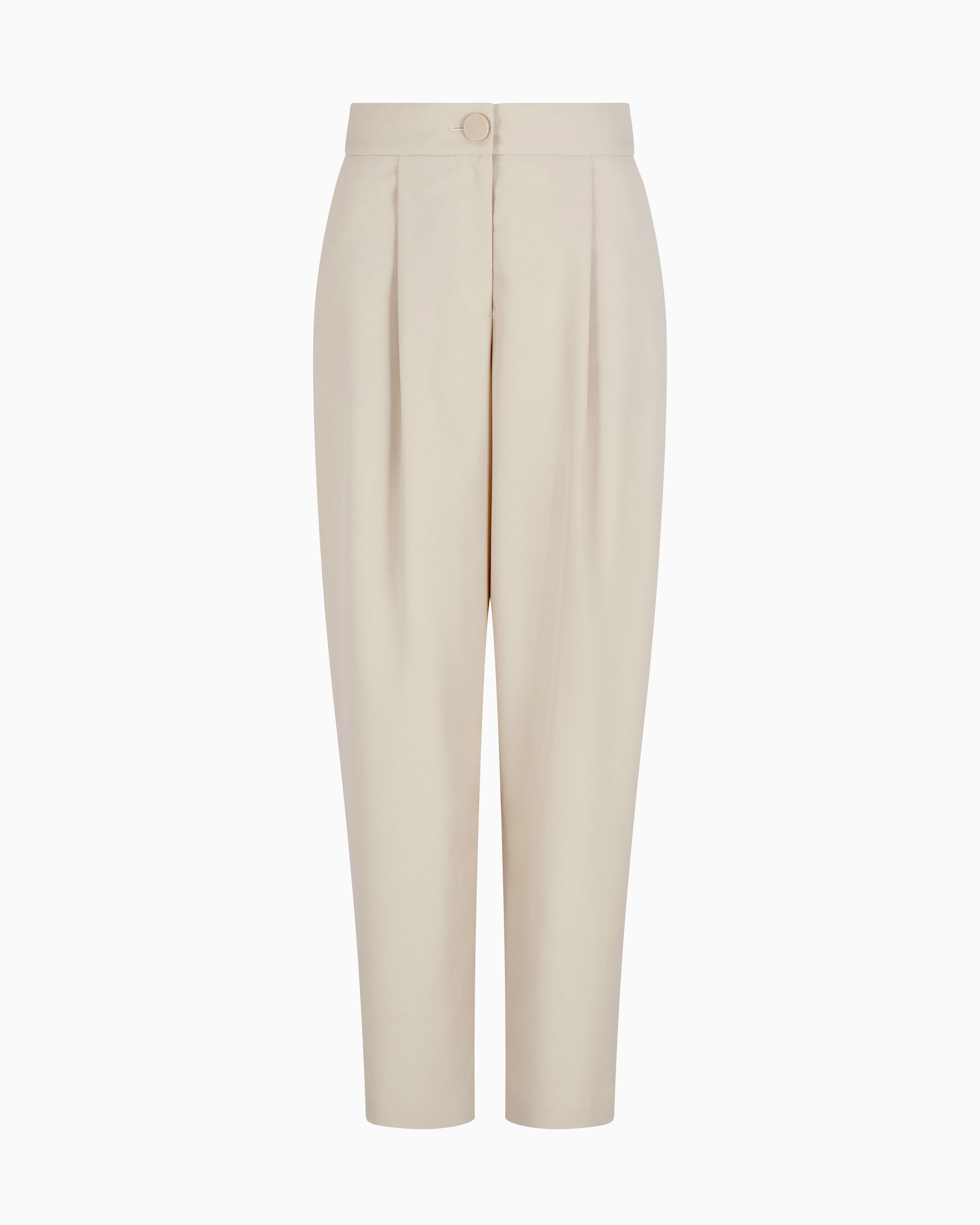 Armani Exchange - Twill pleated trousers, Woman, Beige, Size: