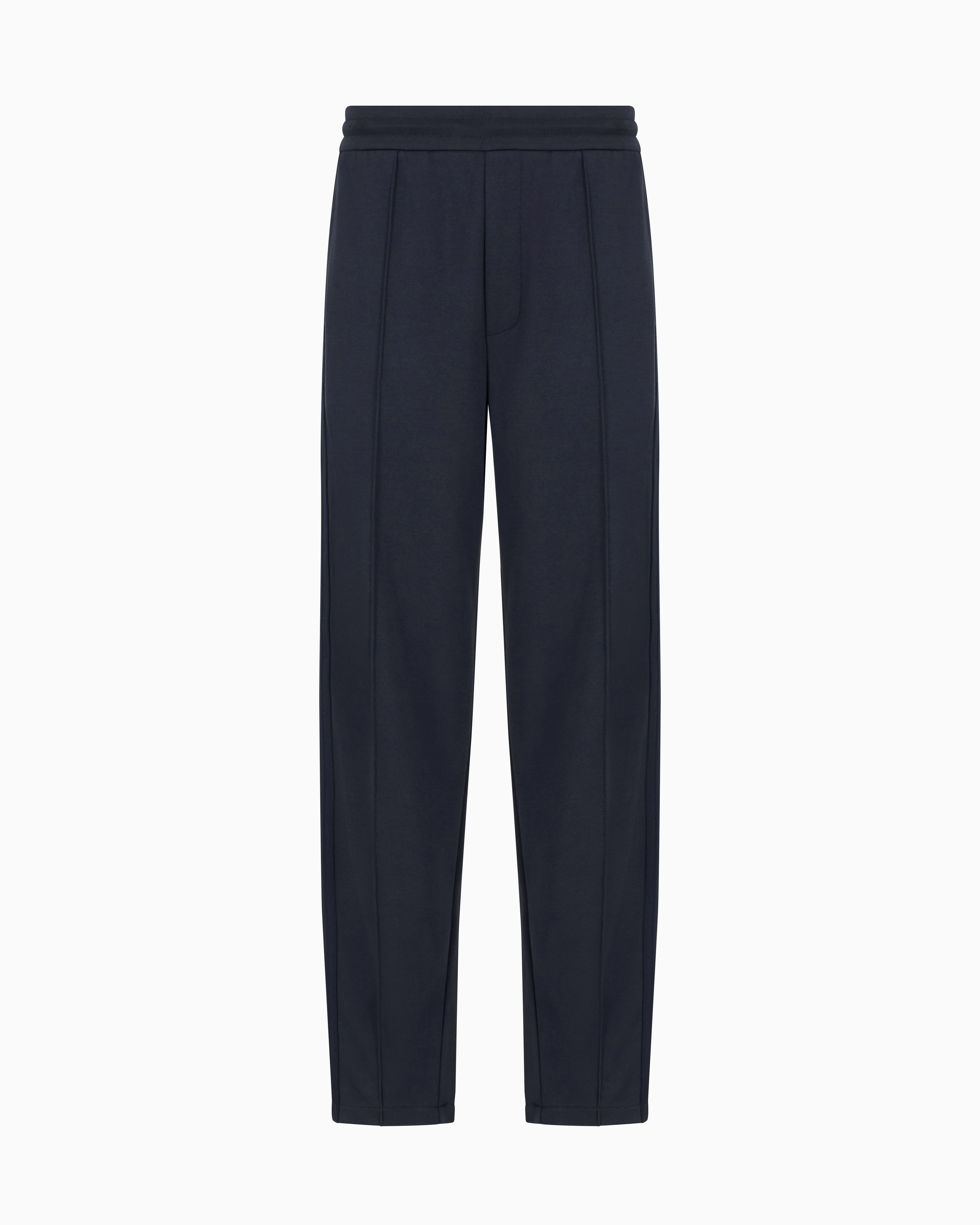 Armani Exchange Regular Fit Trousers With Contrasting Band In Blue