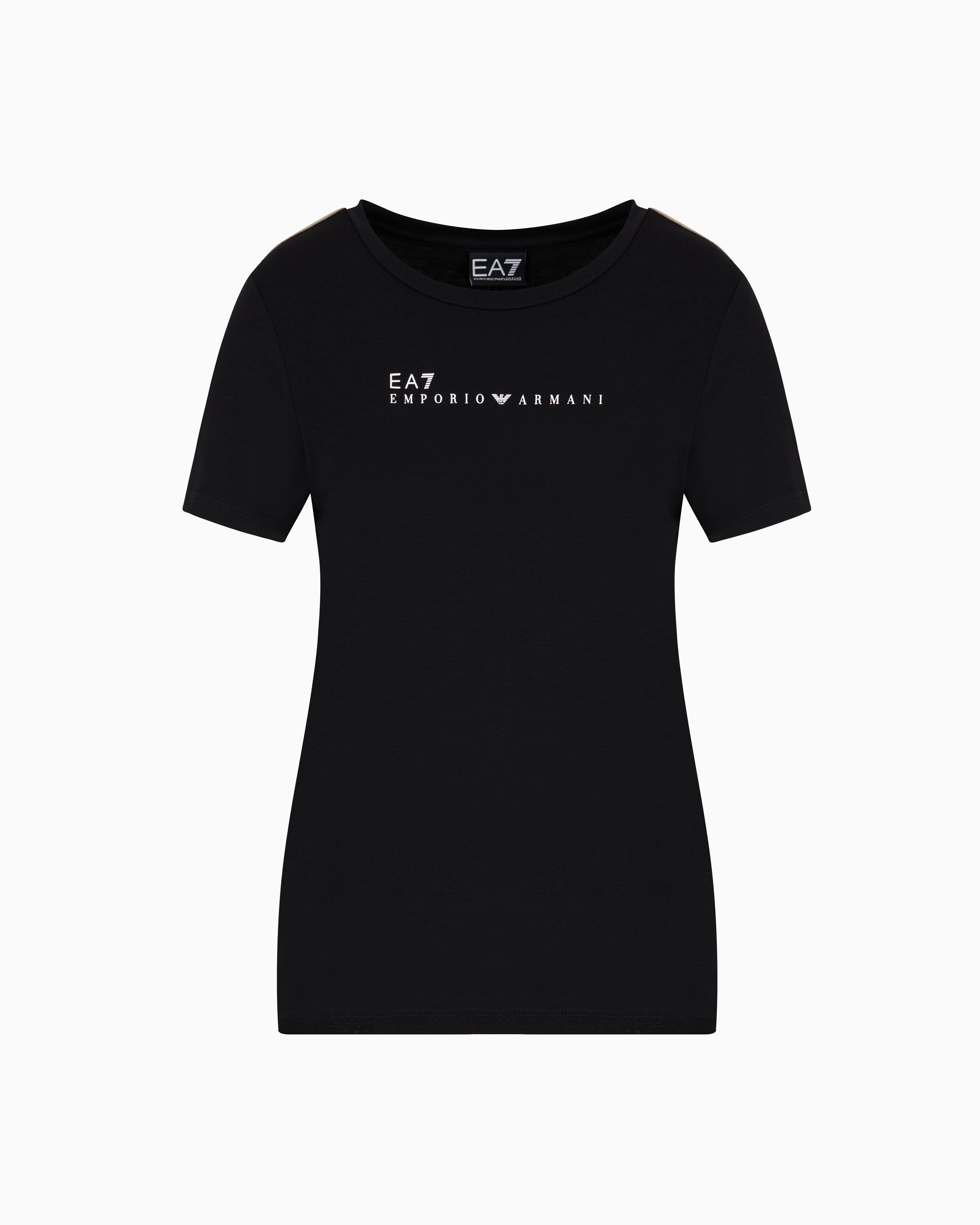 Ea7 Dynamic Athlete Crew-neck T-shirt In Natural Ventus7 Technical Fabric In Black