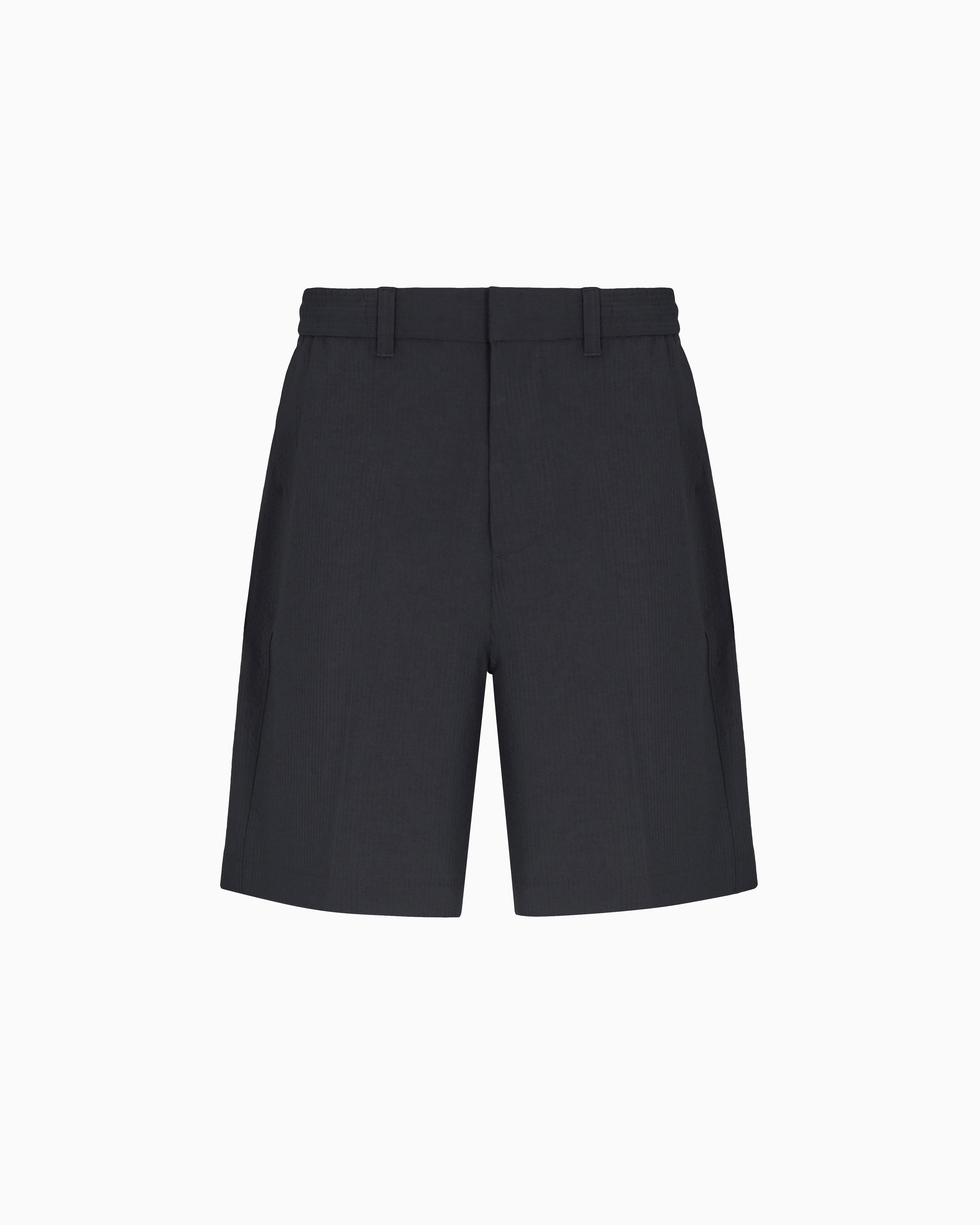 Nylon seersucker elasticated-back Bermuda shorts | Emporio