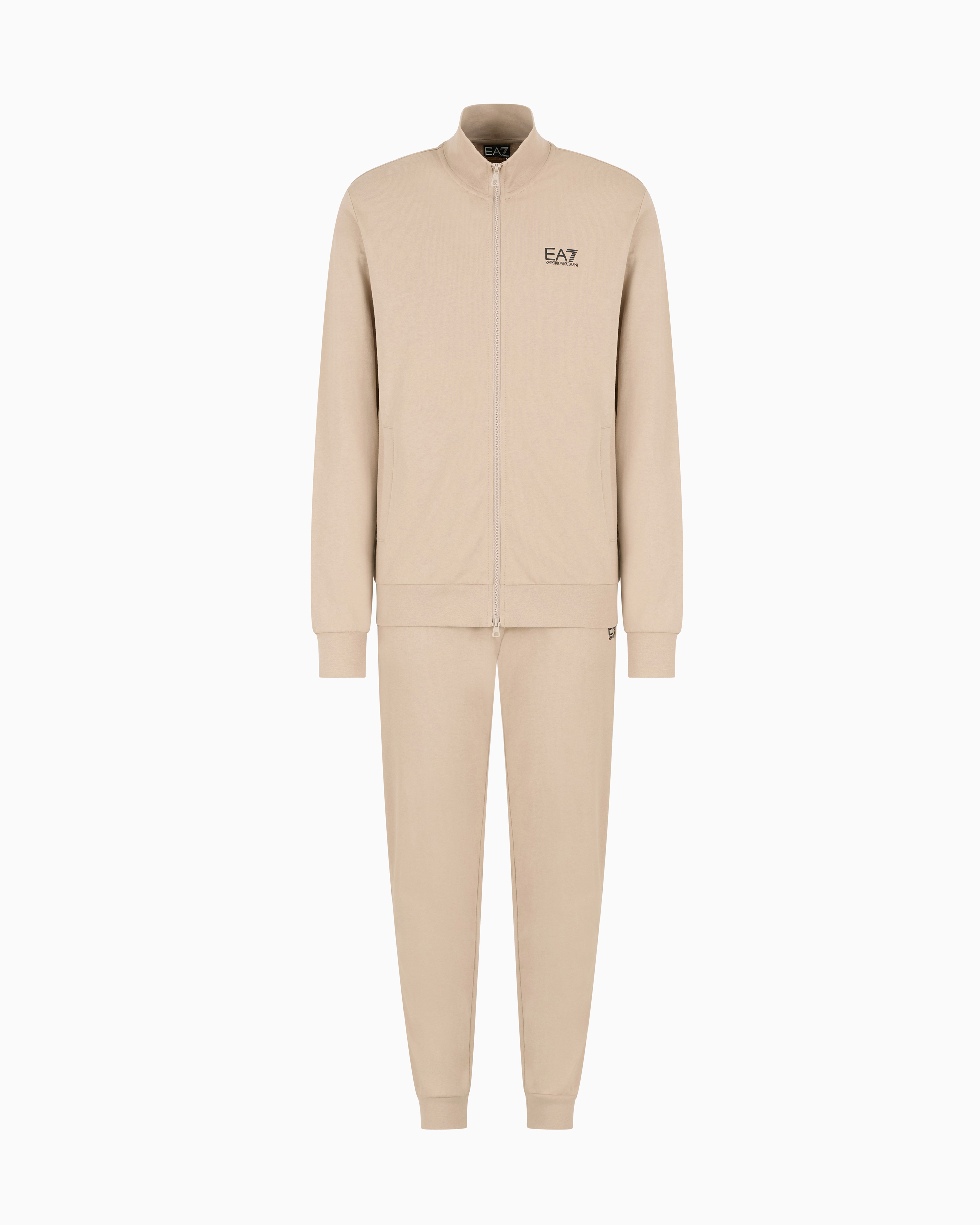 Ea7 Recycled Technical-fabric Core Identity Tracksuit In Beige