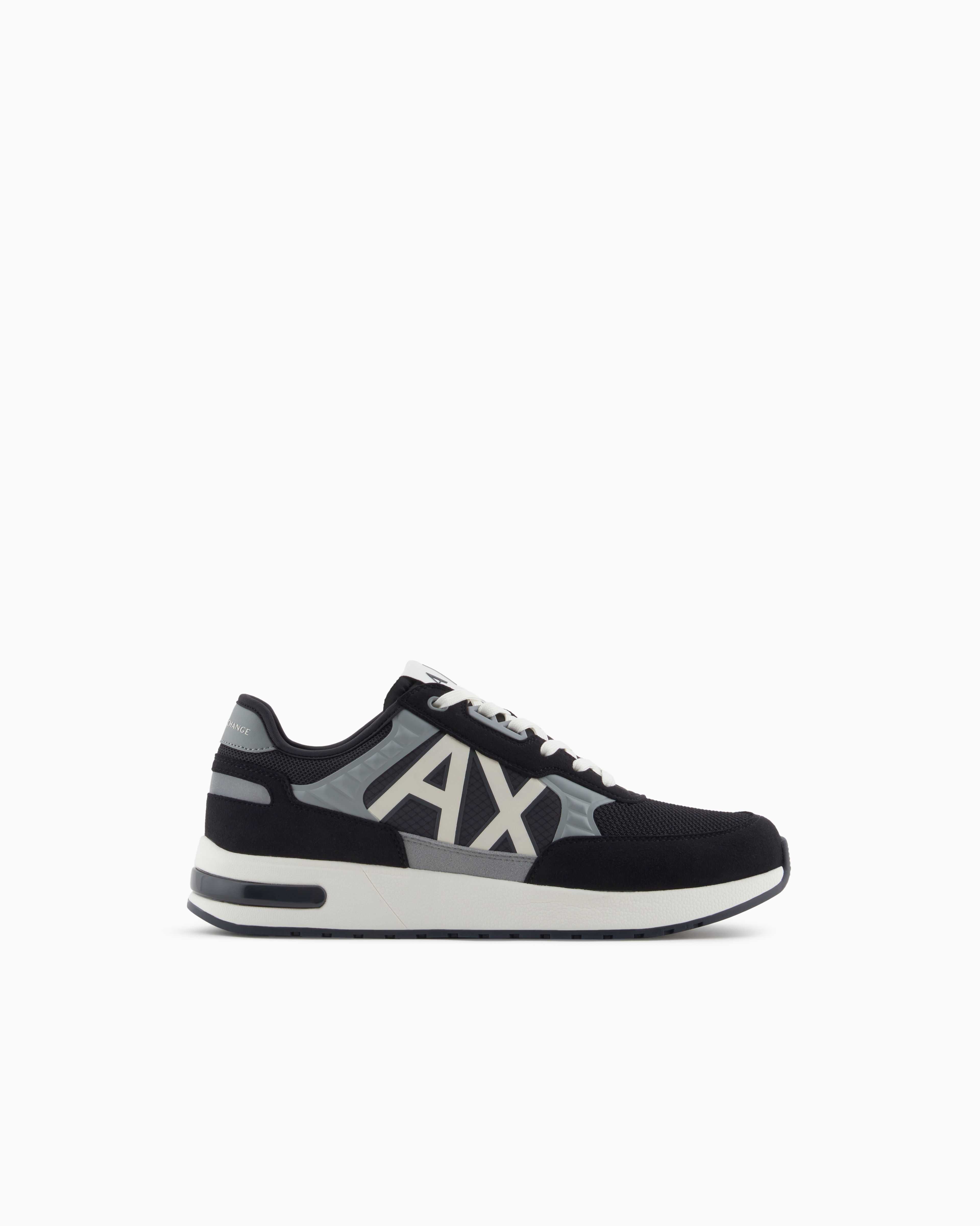 Armani Exchange Multi-material Sneakers In Navy Blue