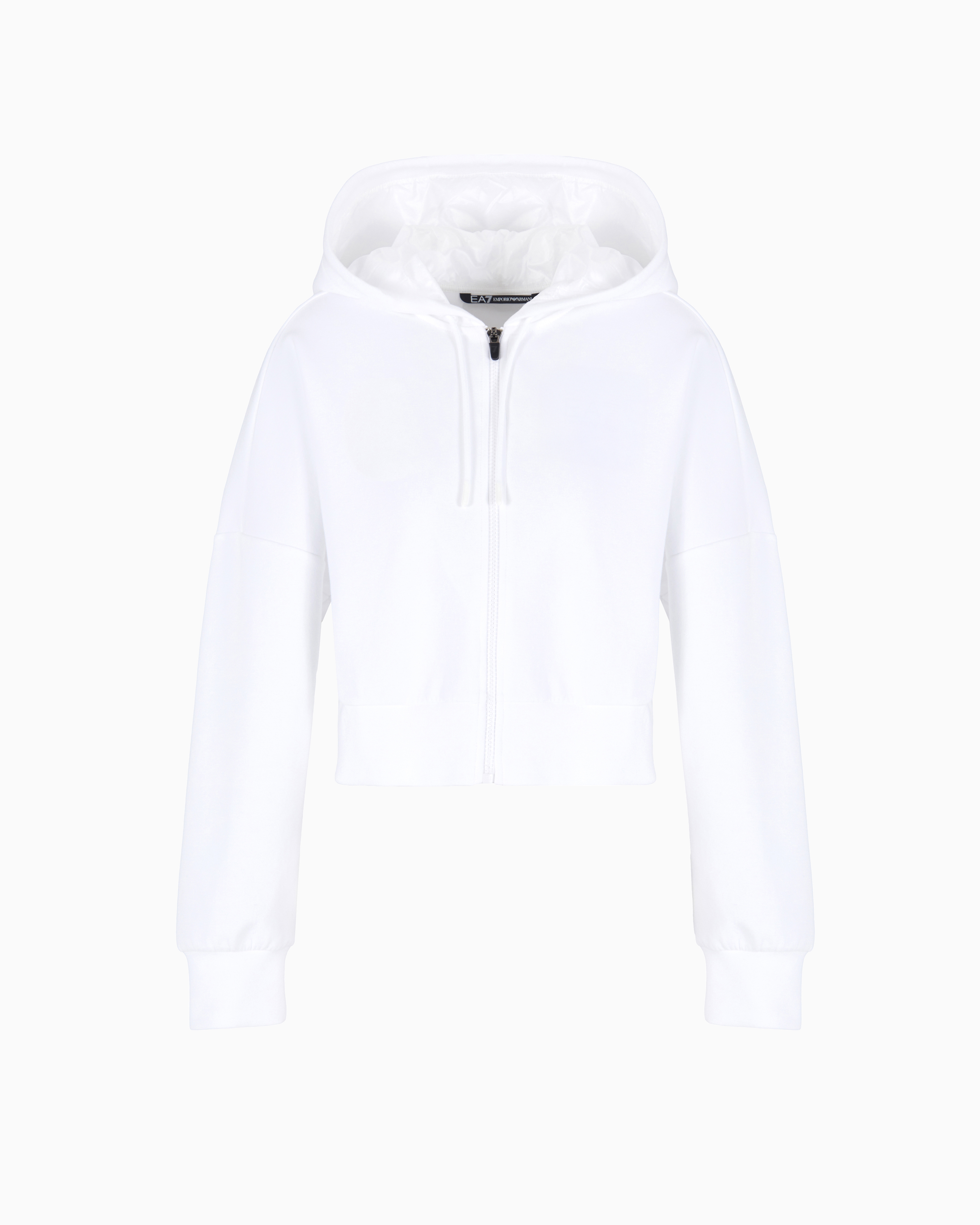 Ea7 Zip-up Sweatshirts In White
