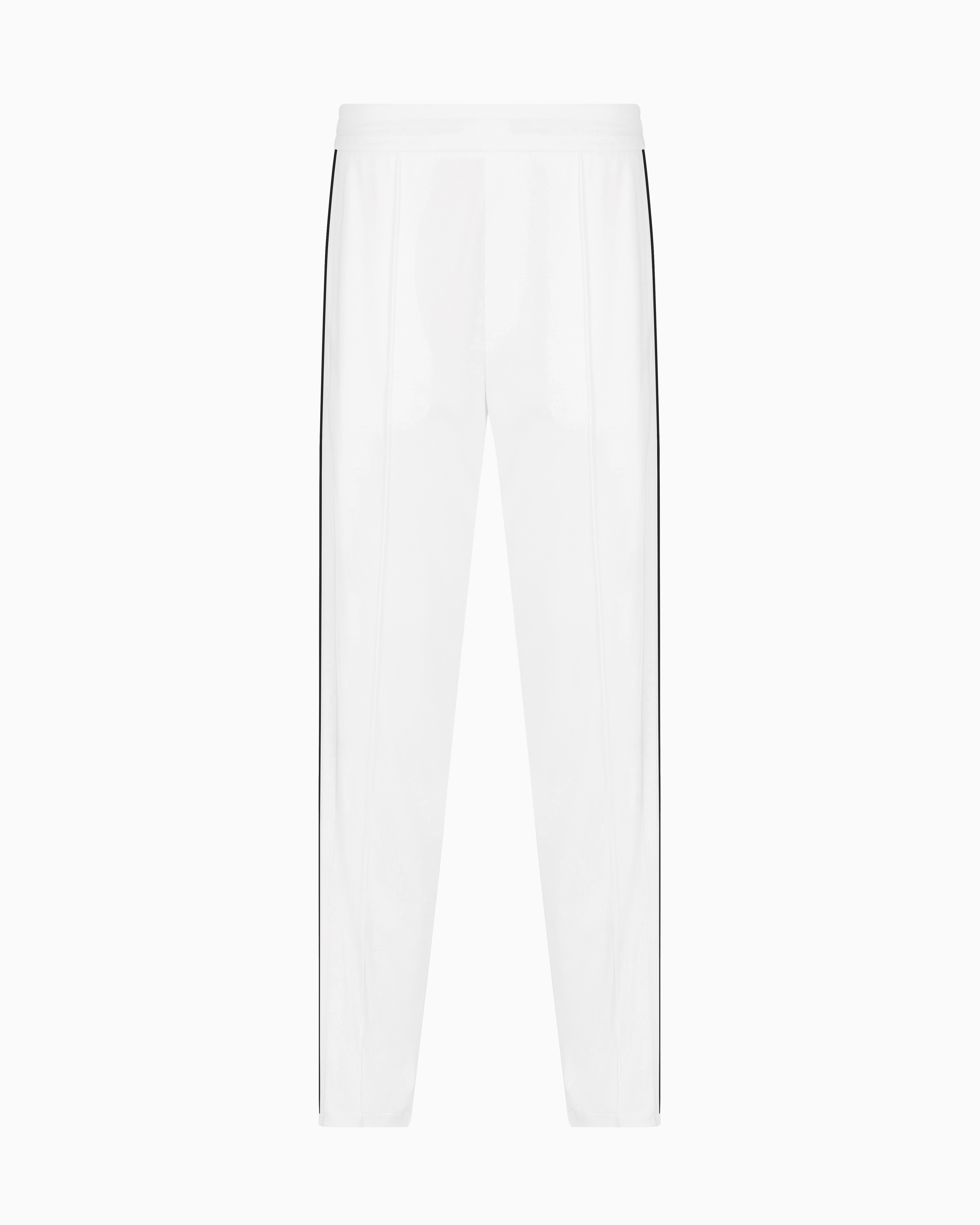 Armani Exchange Regular Fit Trousers With Contrasting Band In White