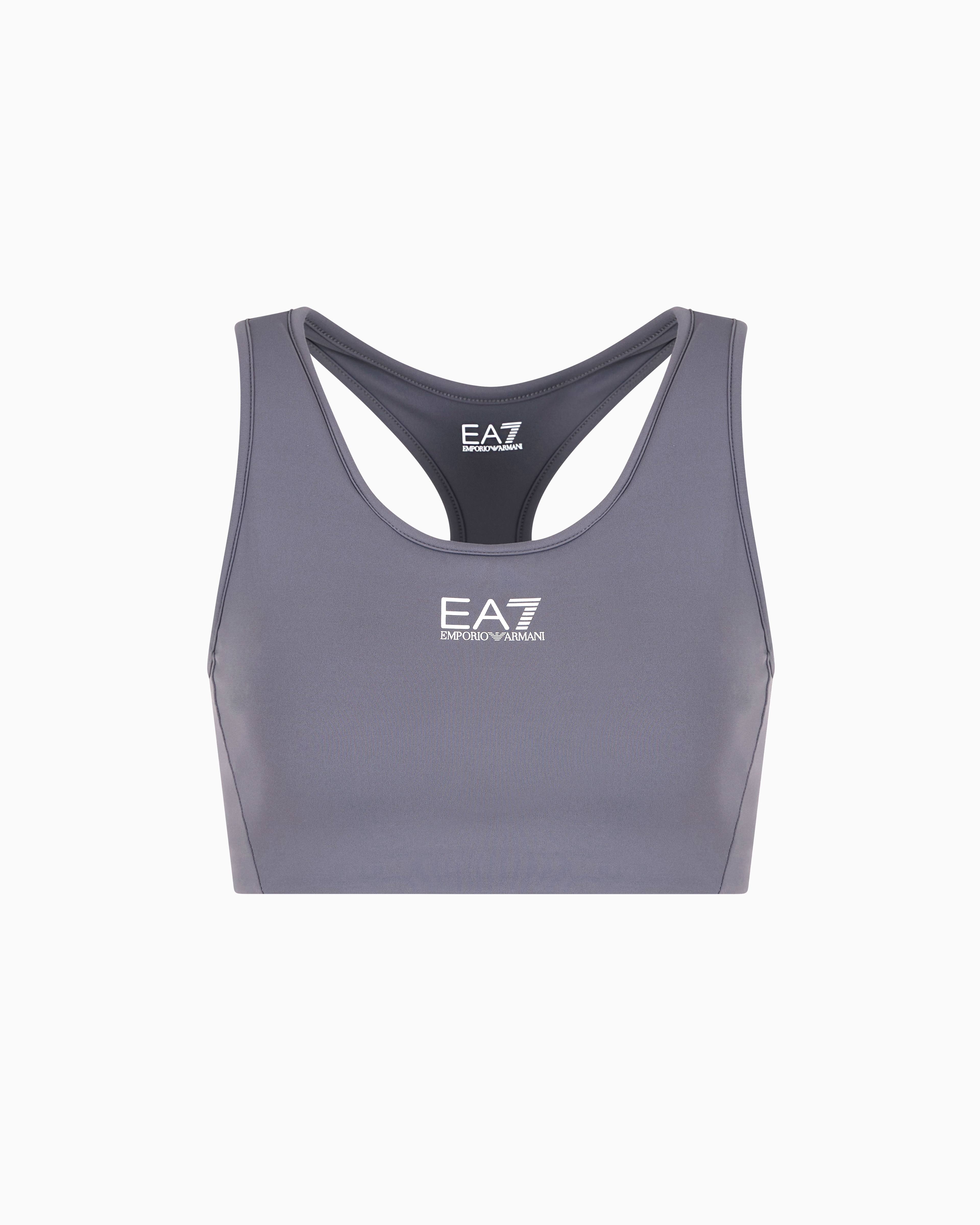 Ea7 Dynamic Athlete Sports Bra In Vigor7 Technical Fabric In Grey
