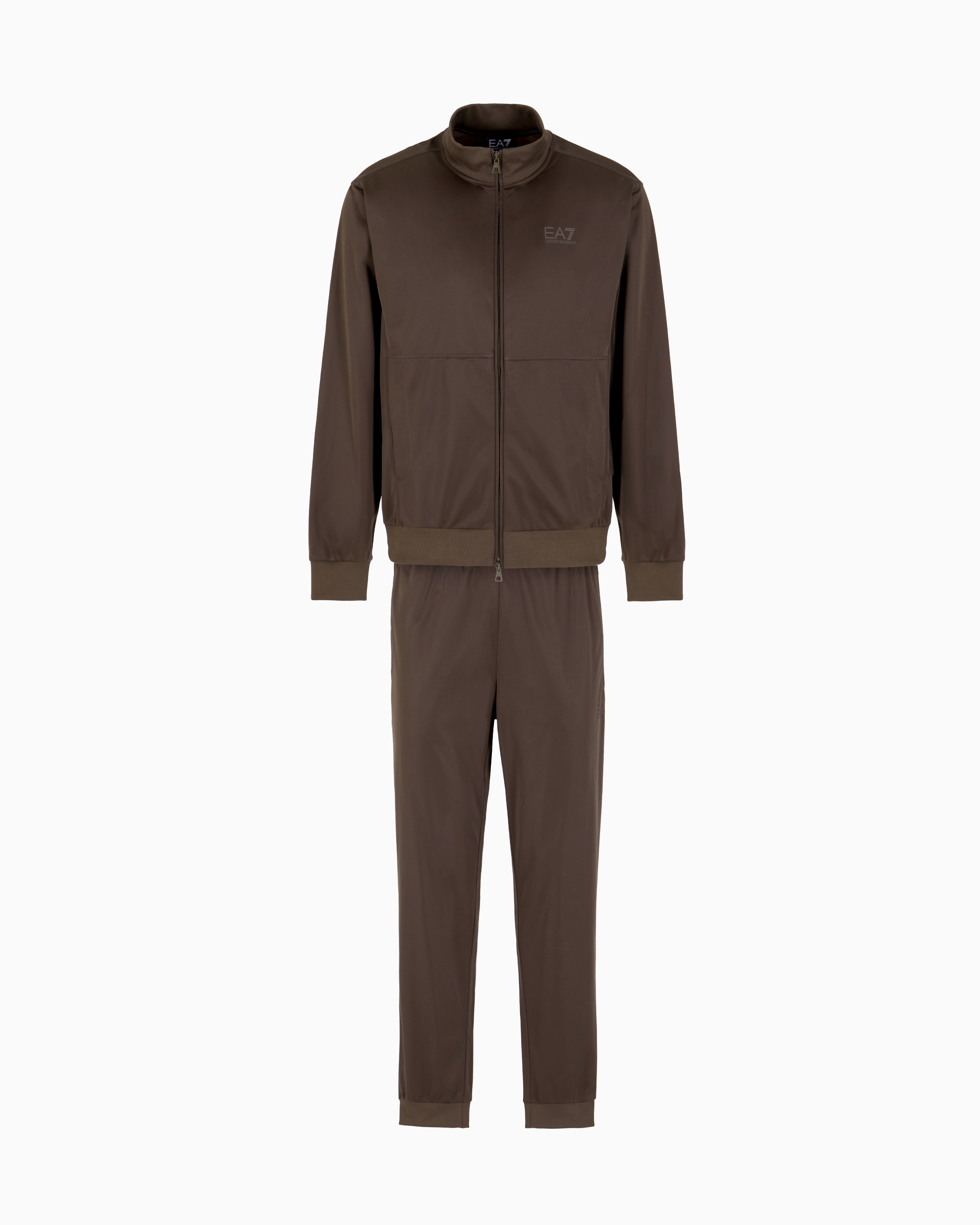 Ea7 Visibility Full-zip Tracksuit In Asv Recycled Fabric In Blue