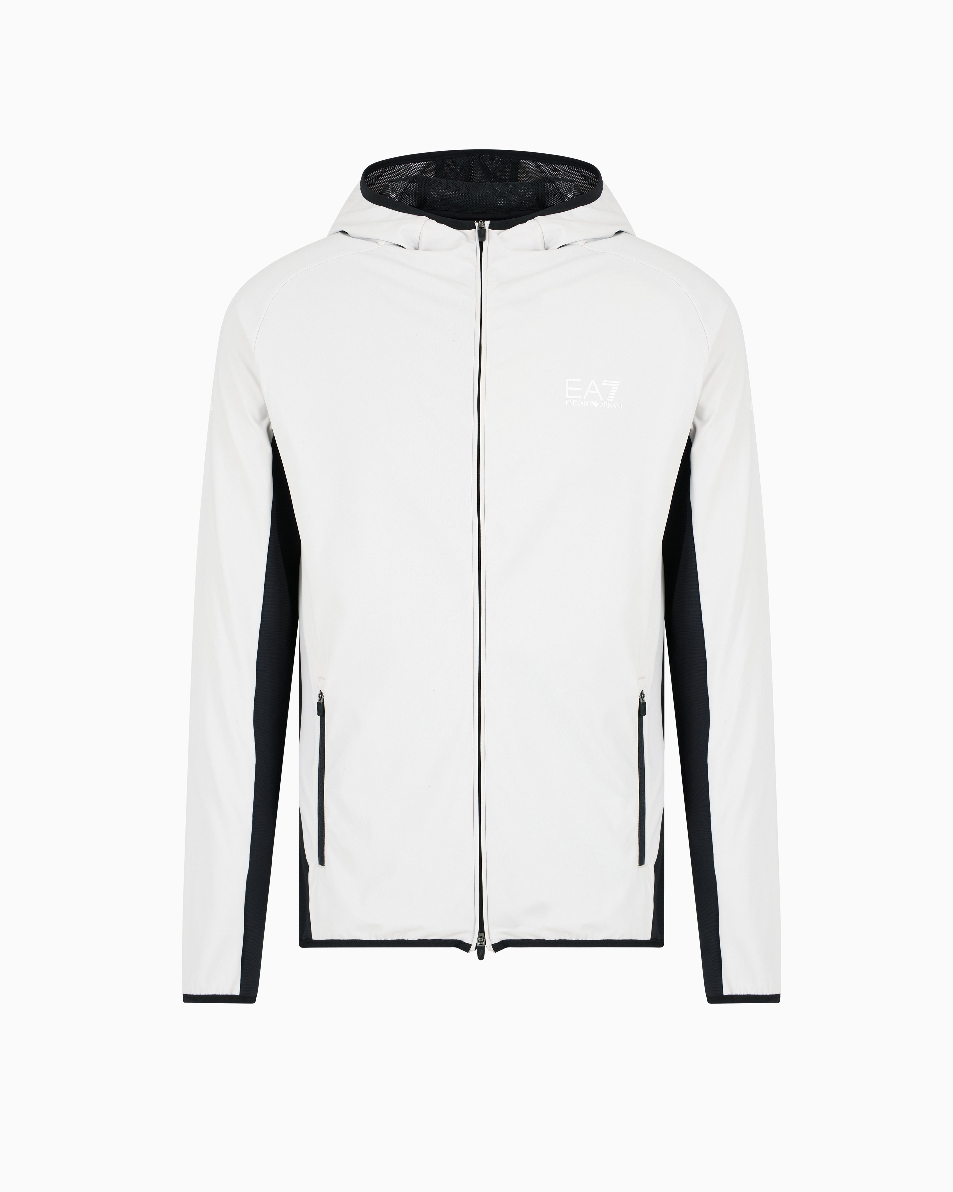 Ea7 Zip-up Sweatshirts In White