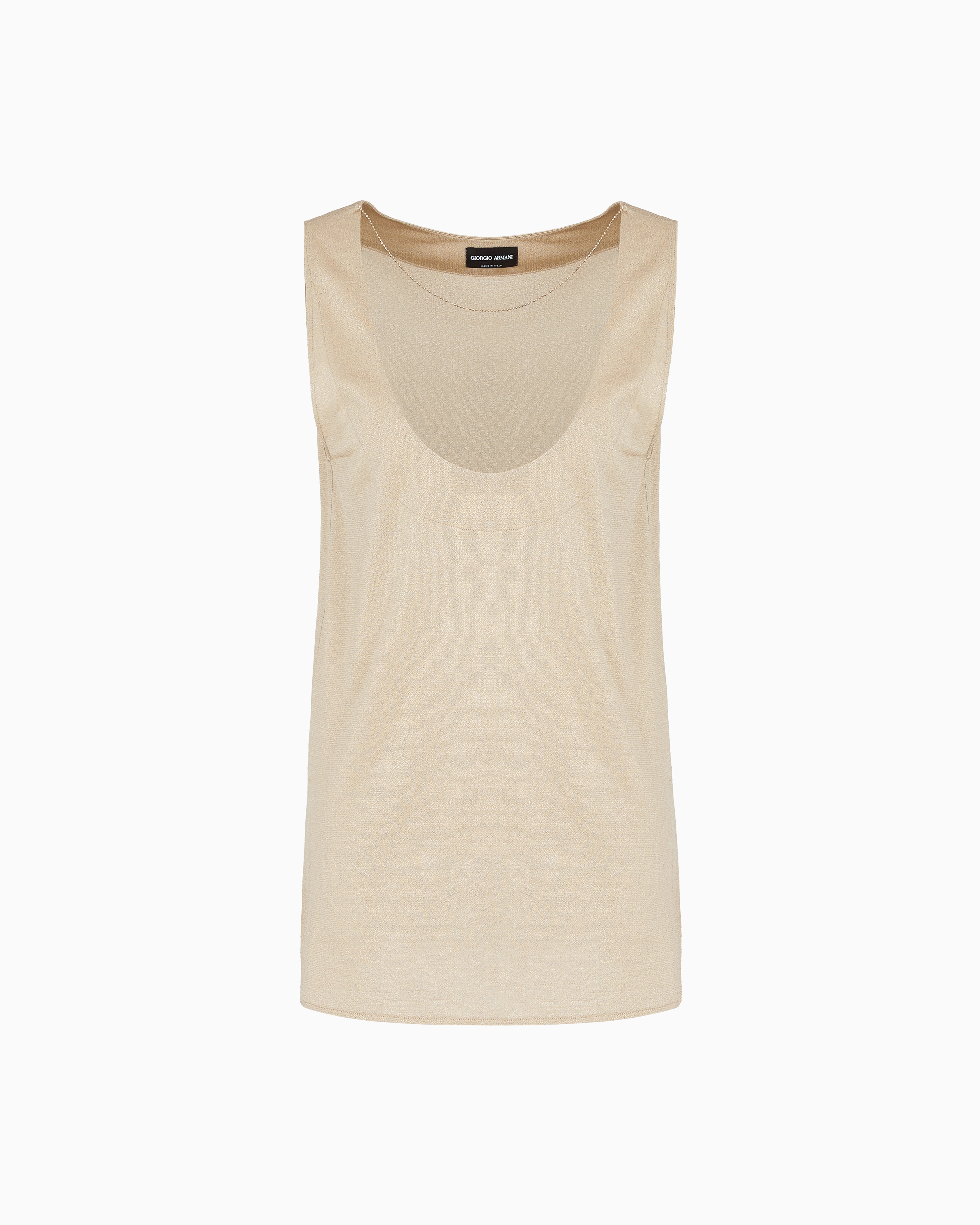 Giorgio Armani Knitted Tops In Beige