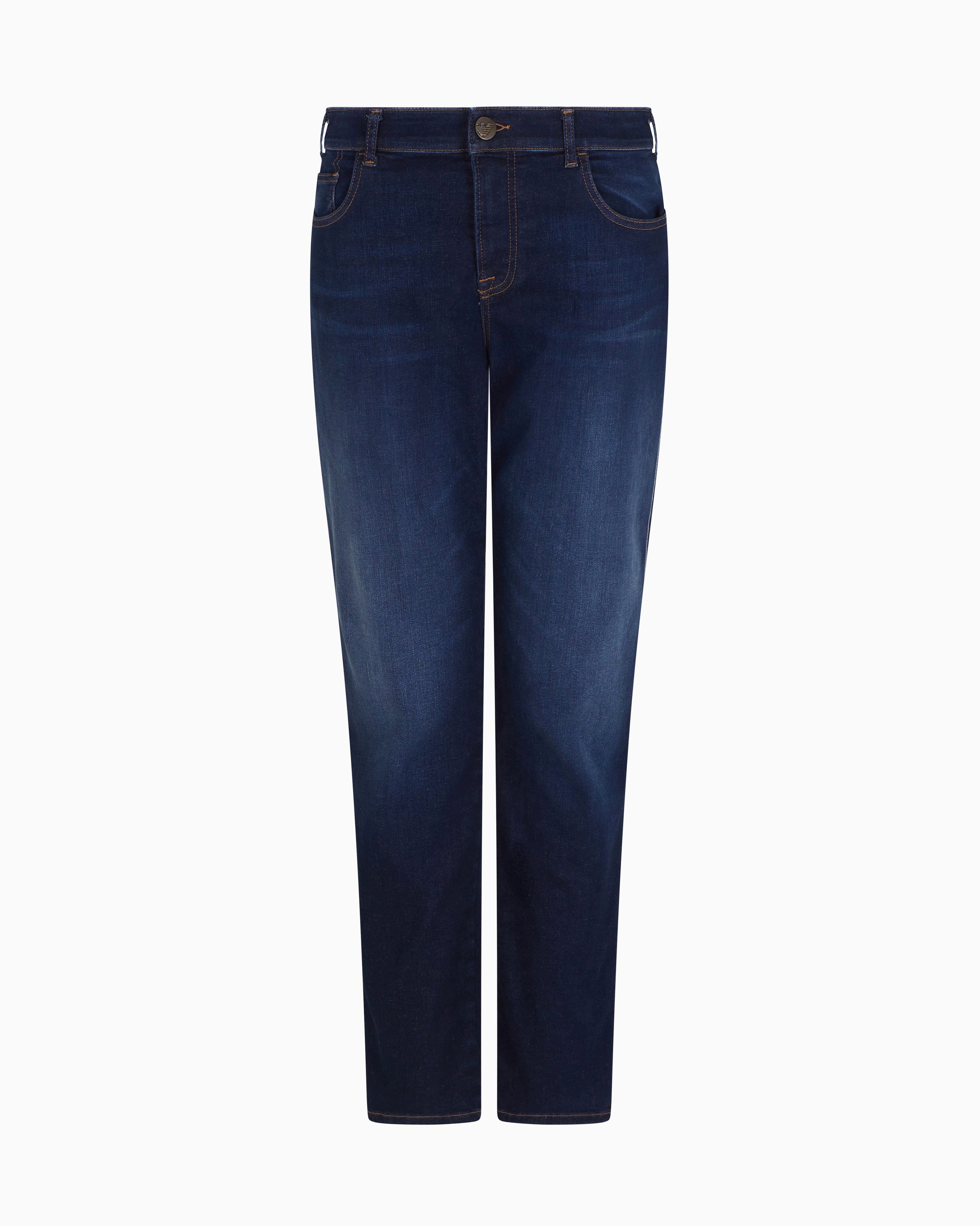 Emporio Armani J36 Mid-rise, Straight-leg, Stretch-denim Jeans In Blue