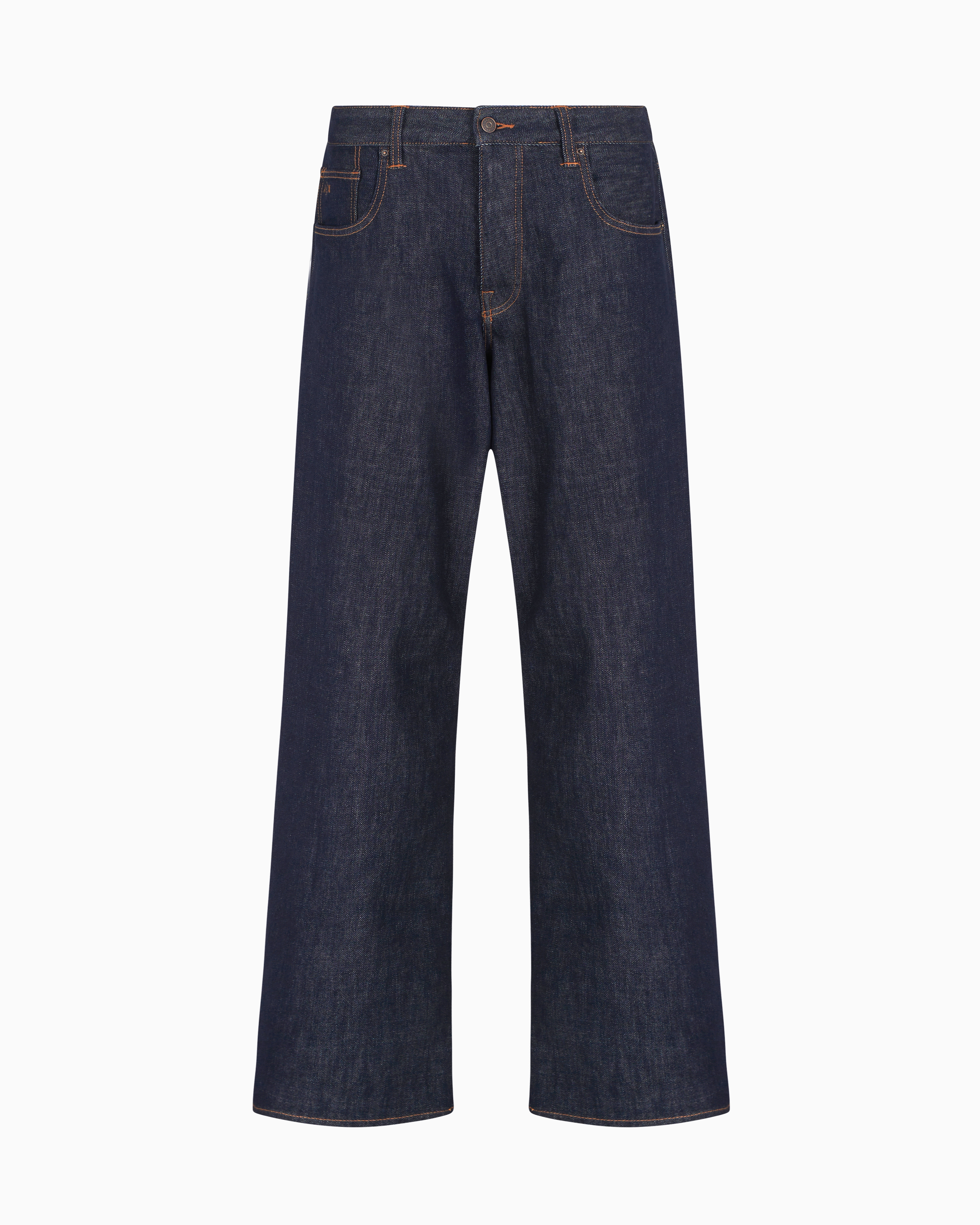 Armani Exchange J83 Baggy Fit Jeans In Cotton Blend Denim In Blue