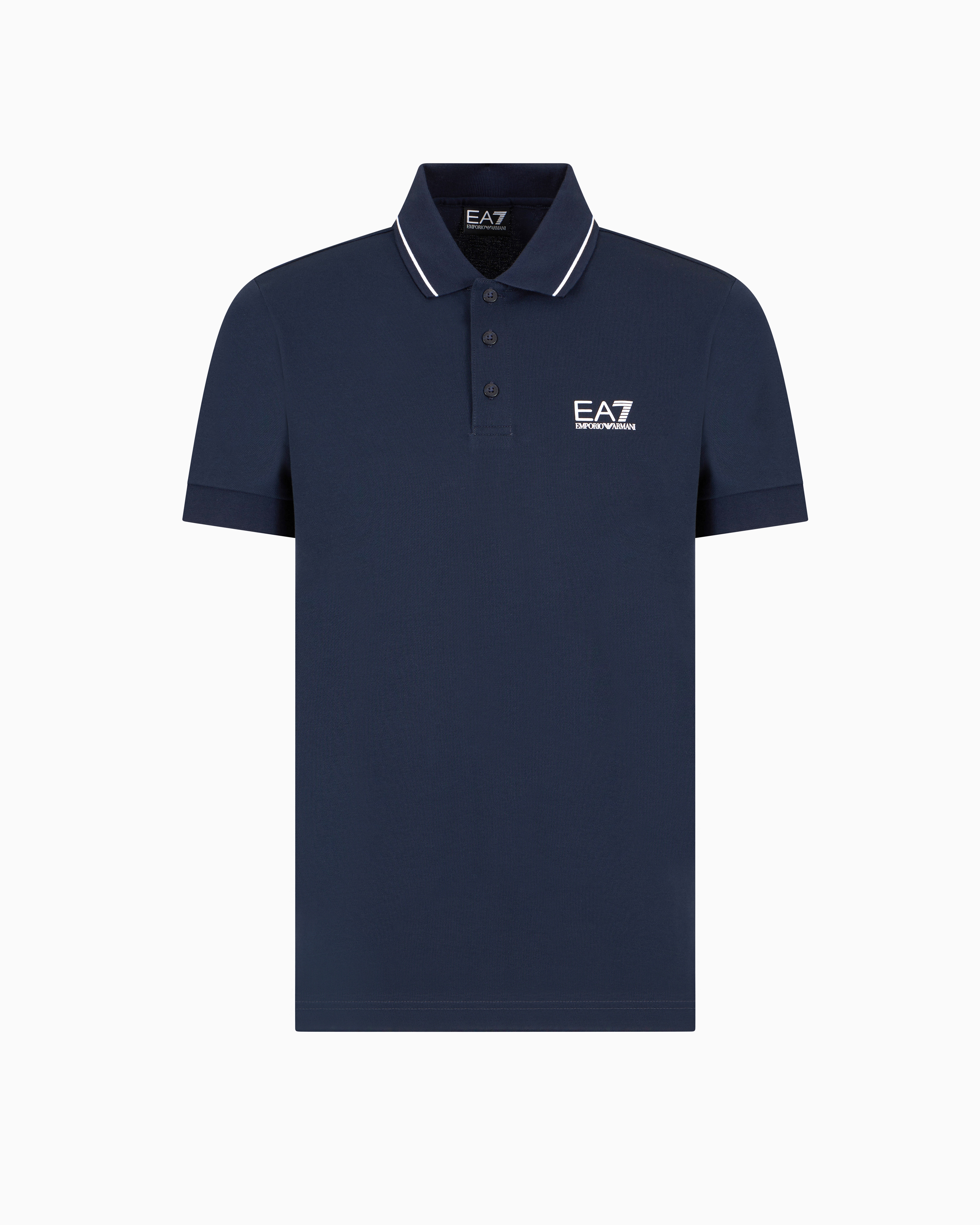 EA7 CORE IDENTITY STRETCH-COTTON PIQUÉ POLO SHIRT