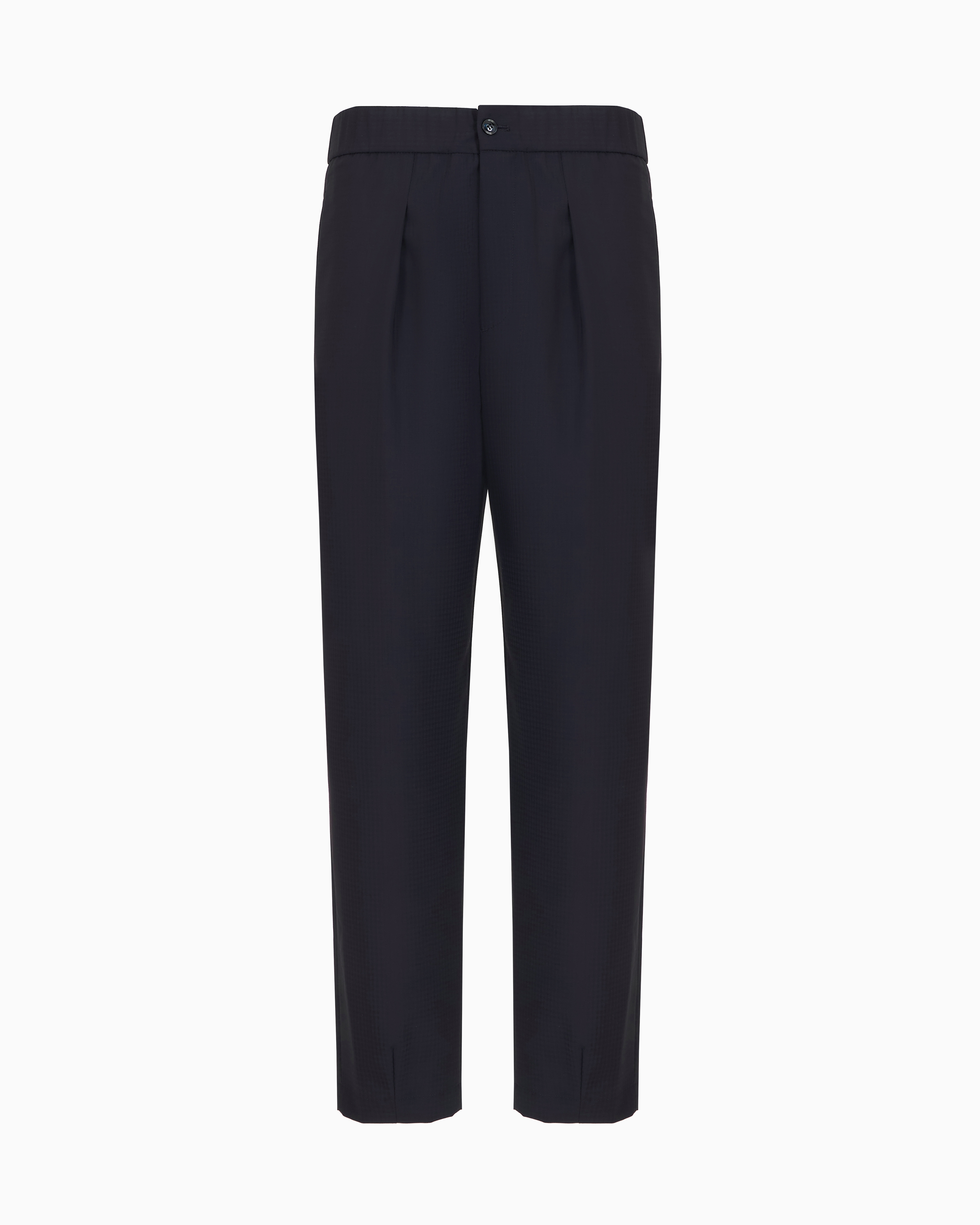 Giorgio Armani Single-dart, Wool-canvas Trousers In Black