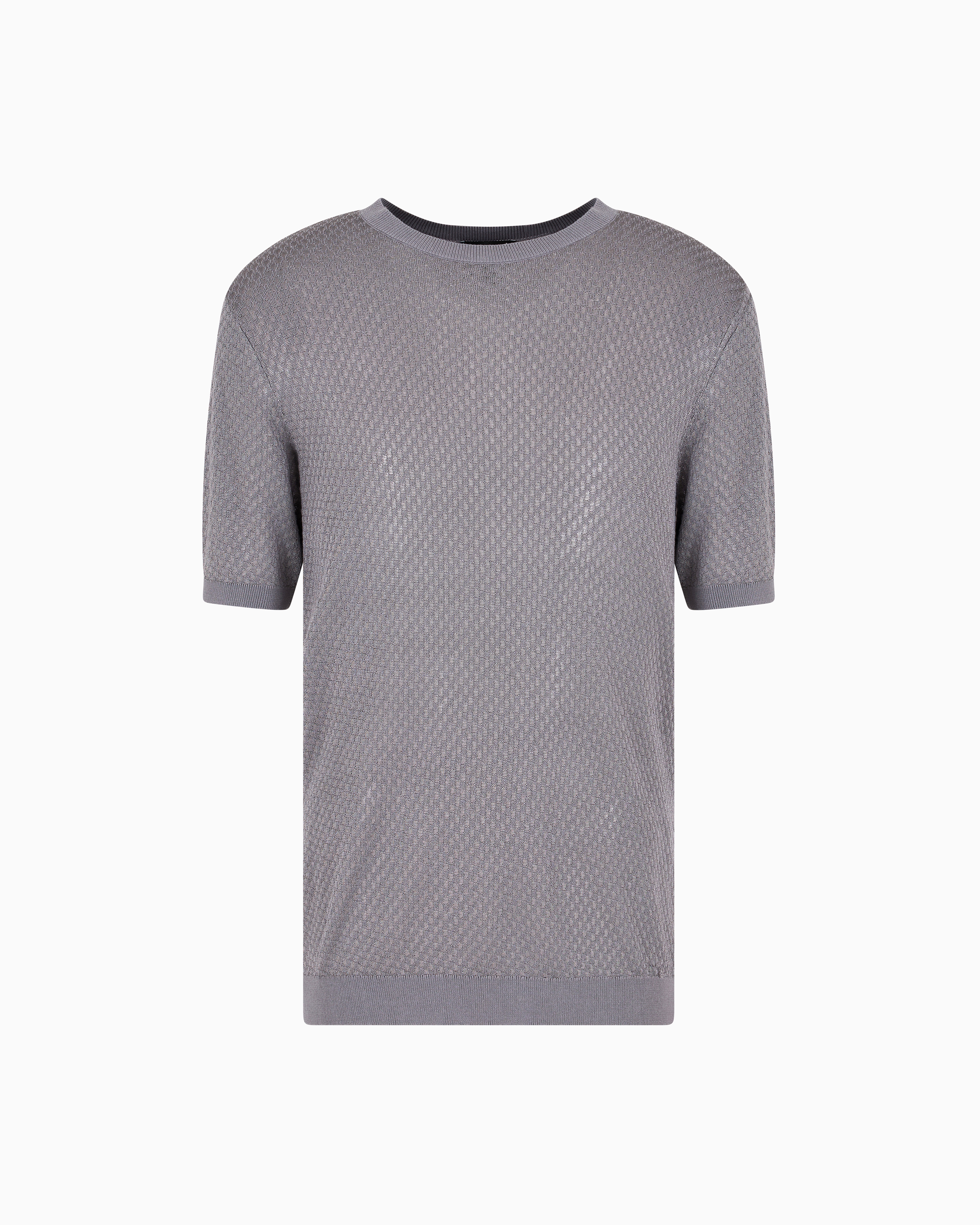 Emporio Armani Knitted Tops In Grey