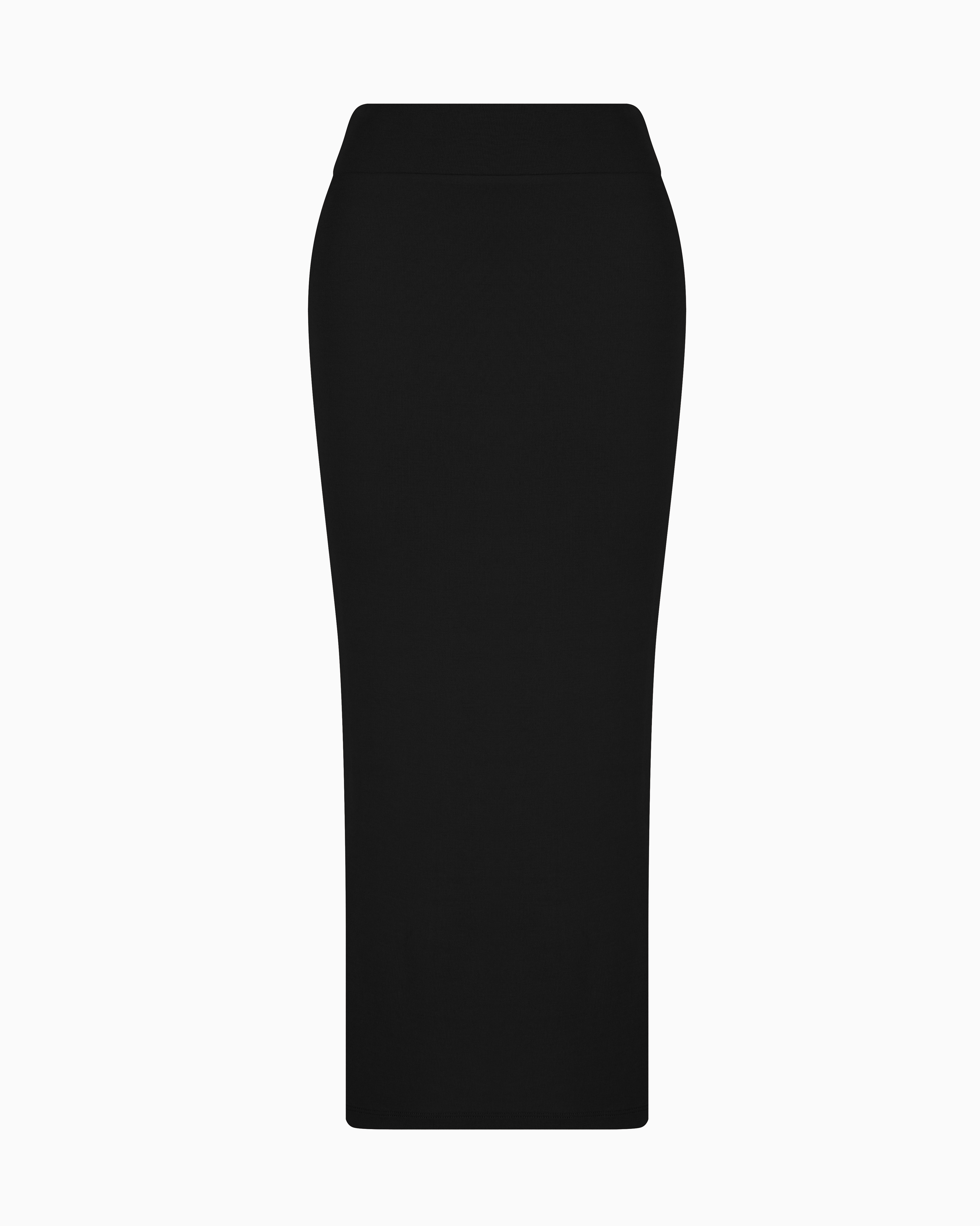 Ea7 Precious Stretch Modal-blend Long Skirt In Black