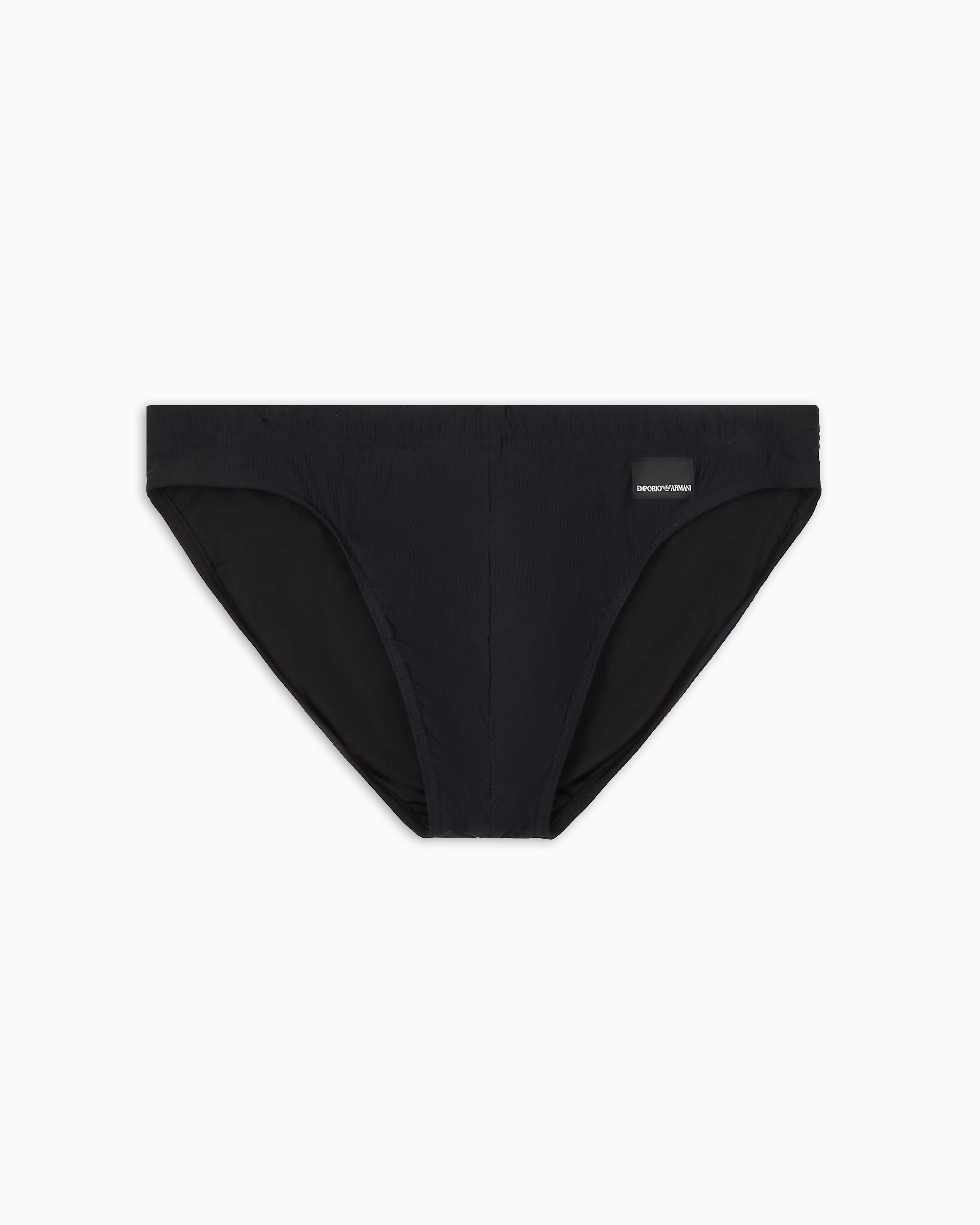 Emporio Armani Black Edition Swim Briefs With Logo Patch In Black