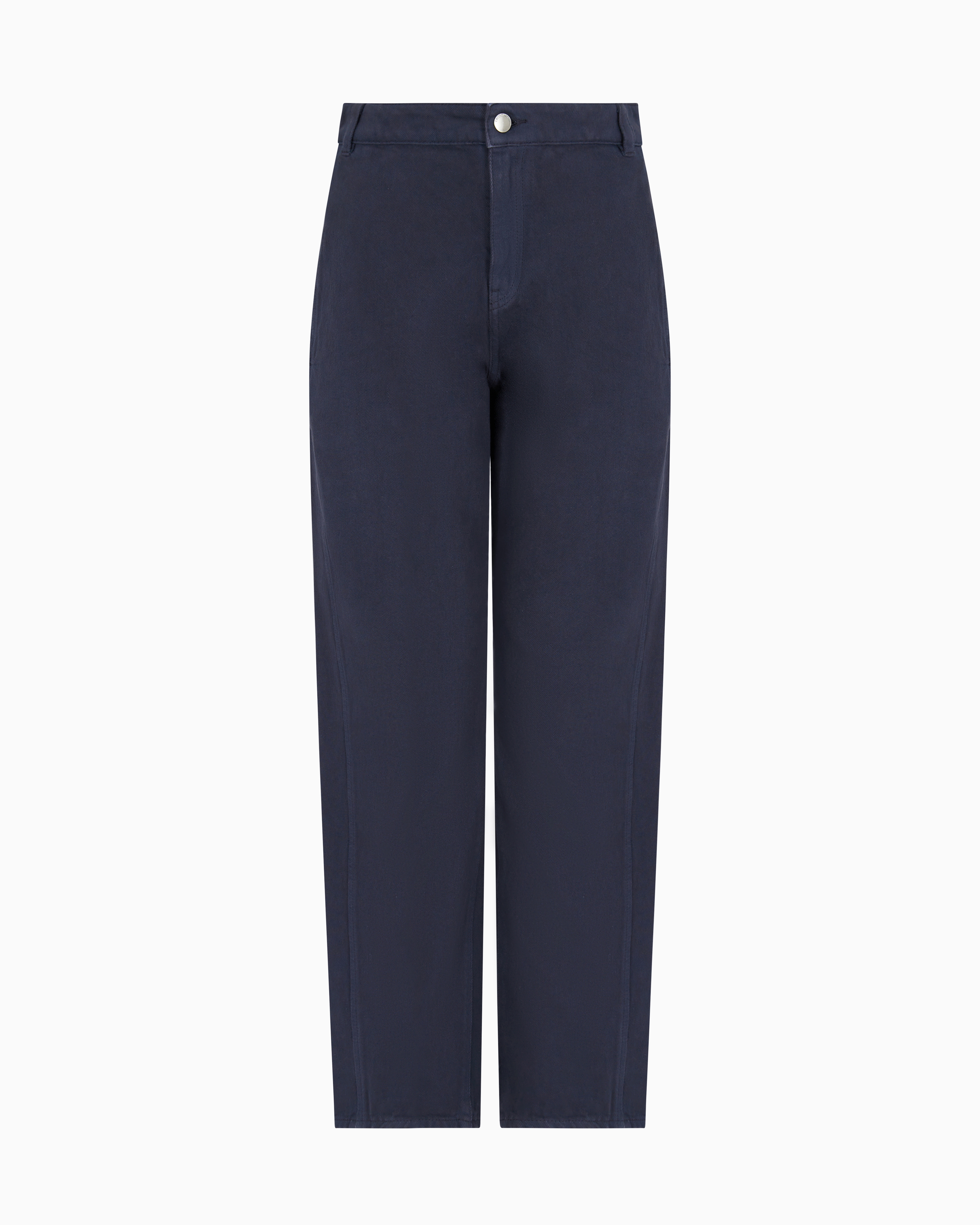 Emporio Armani J4h Icon Oval-leg Jeans In Garment-dyed Drill In Navy Blue