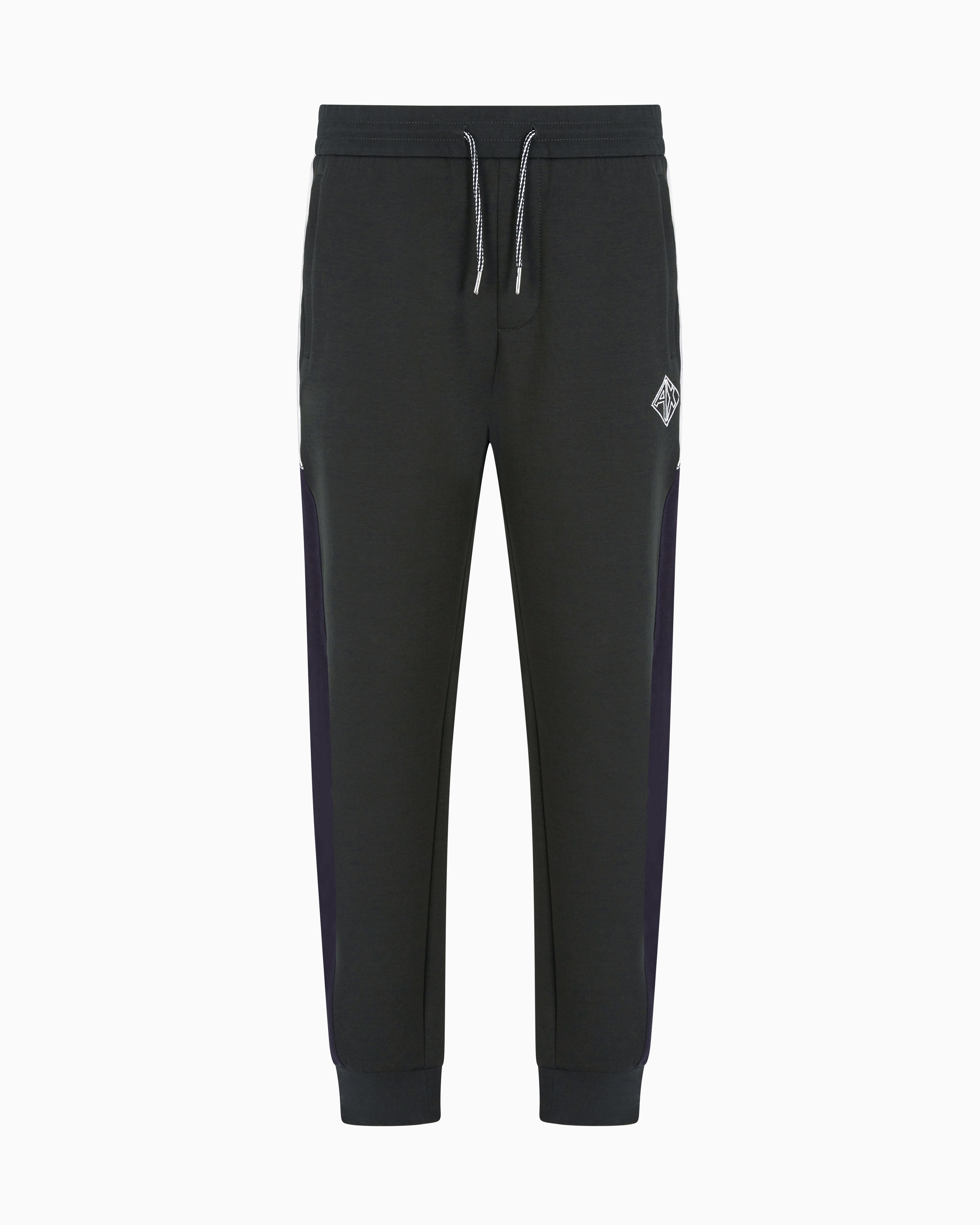 Armani Exchange Jogger Pants In Sweatshirt With Contrasting Inserts In Green