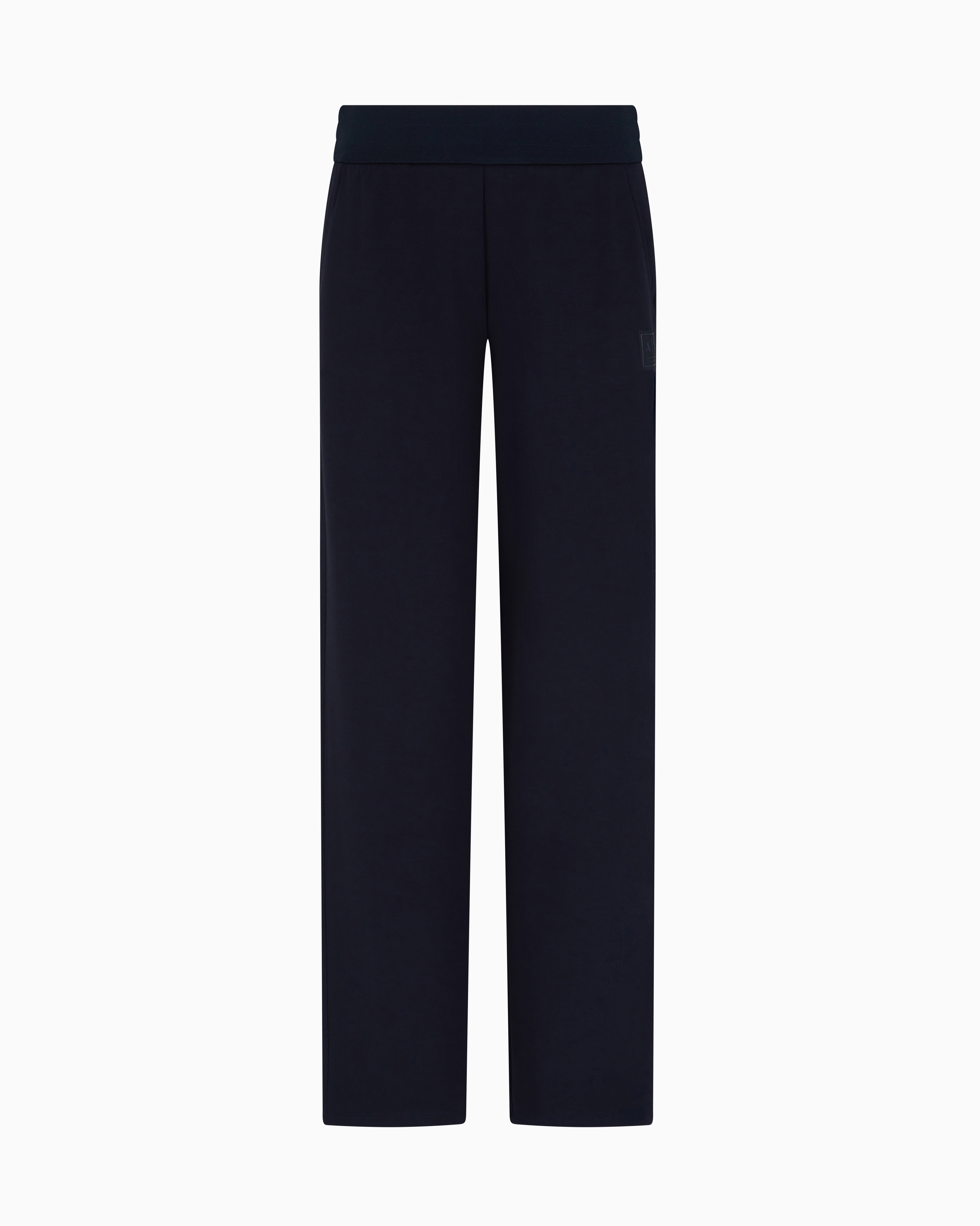 Armani Exchange Elasticated Logo-patch Track Pants In Navy_blue