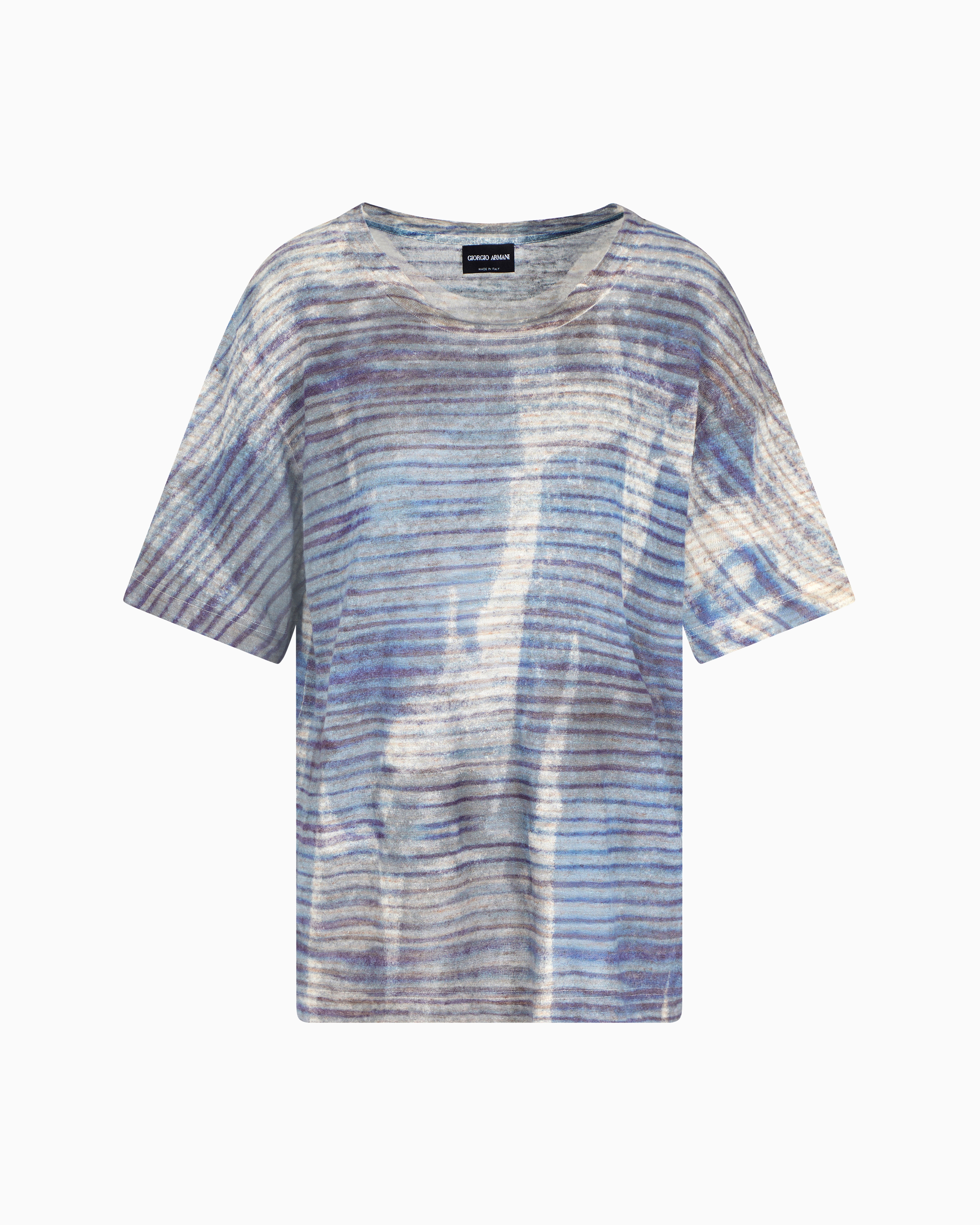 Giorgio Armani Relaxed Fit T-shirts In Blue