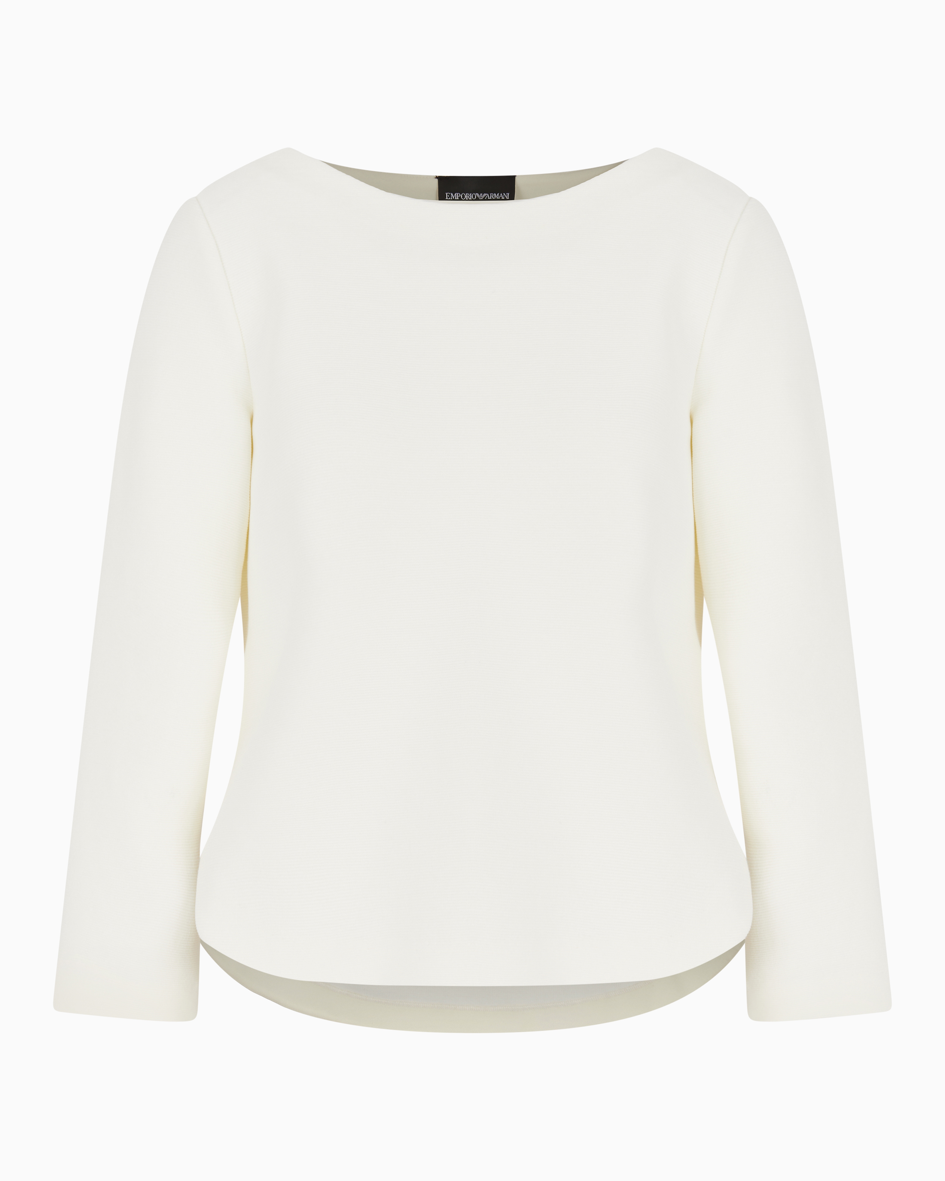 EMPORIO ARMANI OTTOMAN JERSEY JUMPER WITH SIDE SLITS