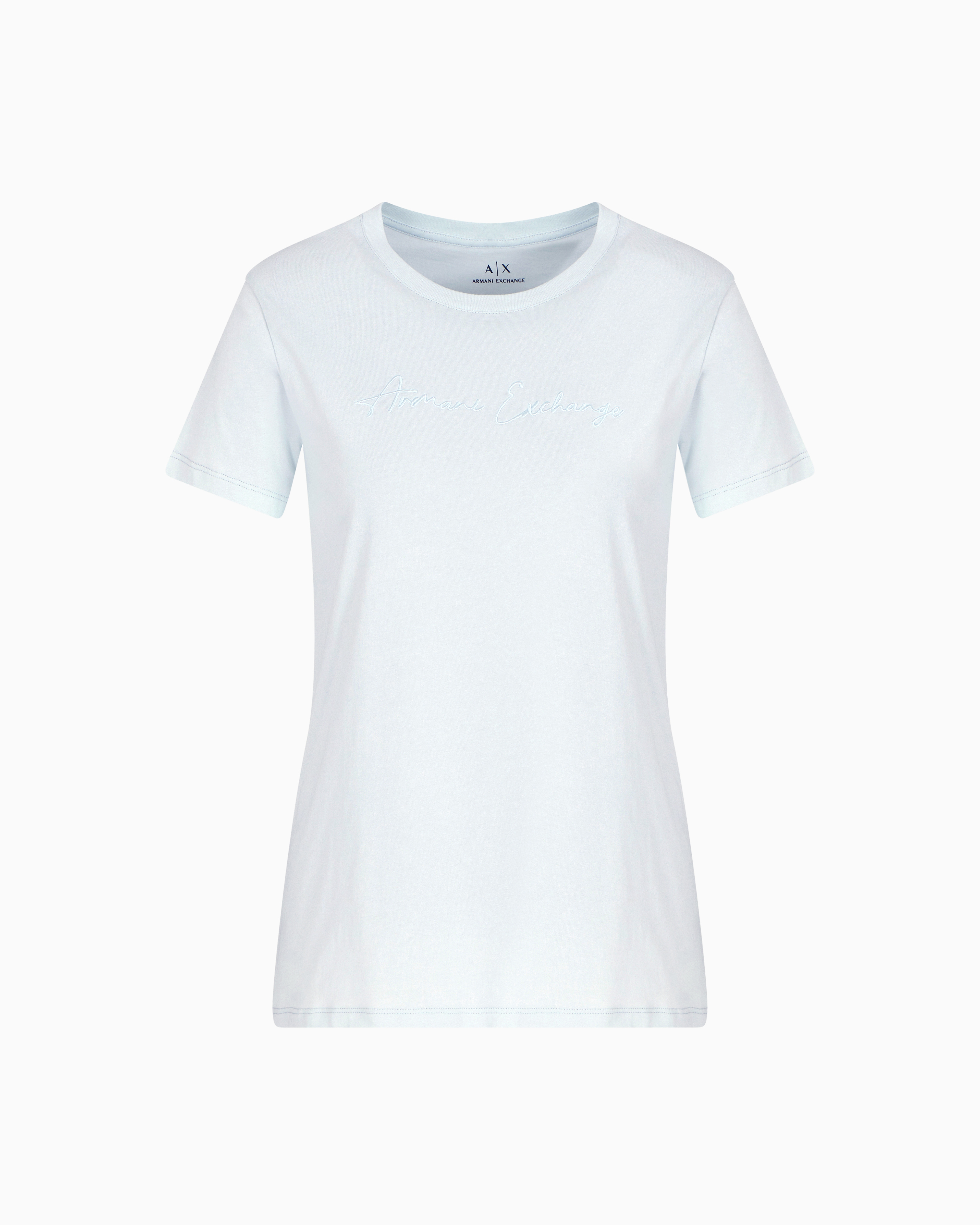 Armani Exchange Regular Fit Jersey T-shirt In Light Blue