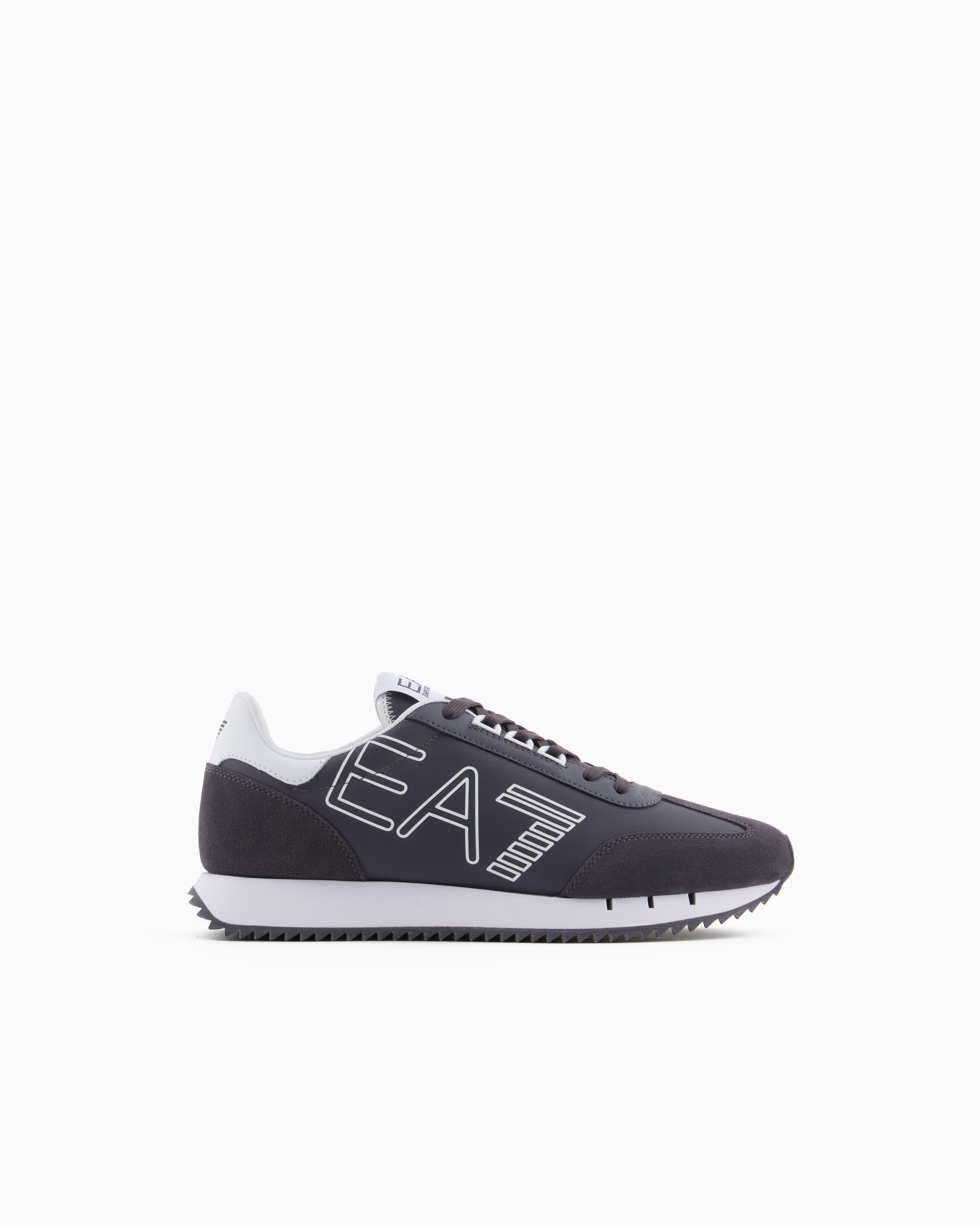 Ea7 Black And White Vintage Sneakers In Navy Blue