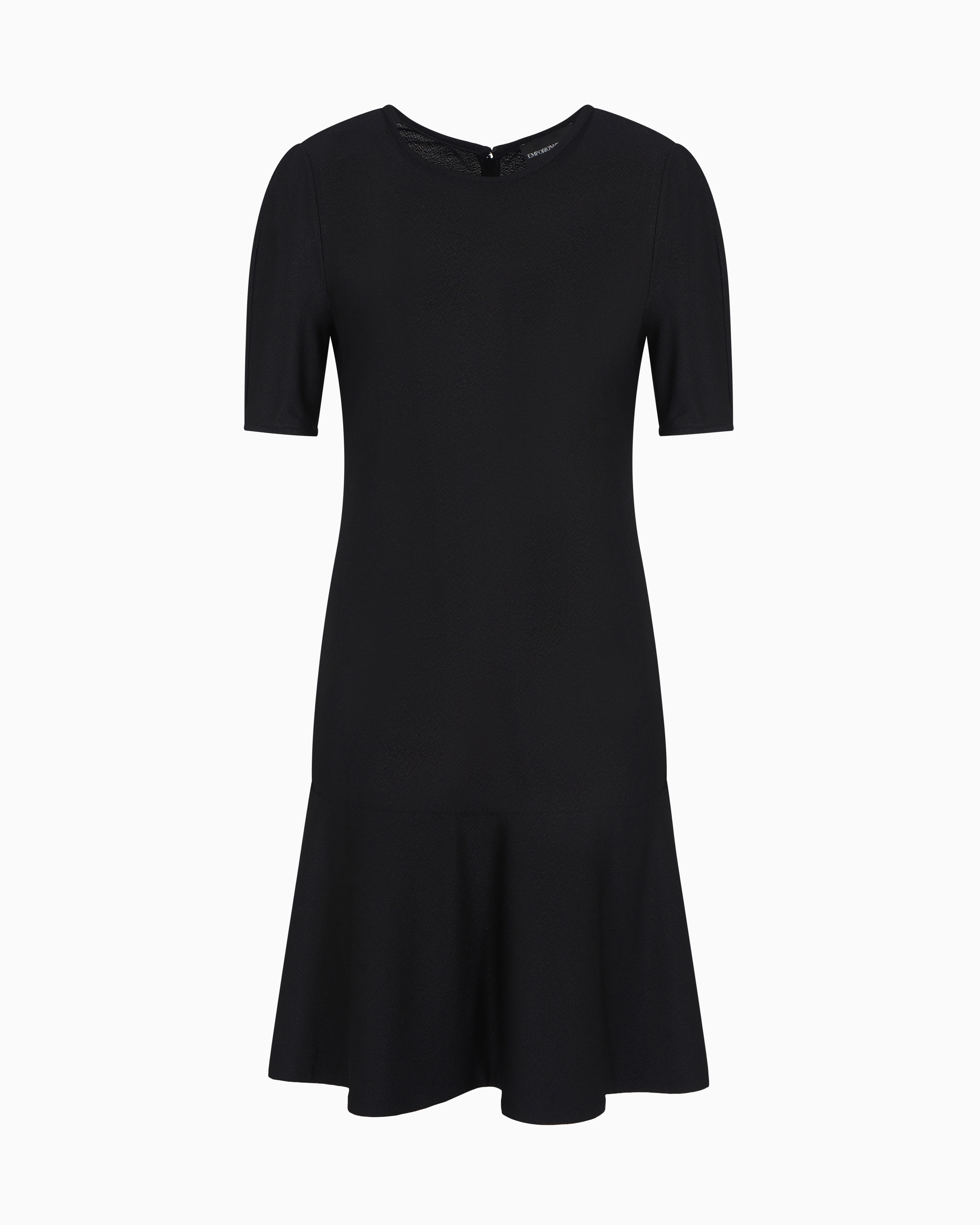 Emporio Armani Viscose Crêpe Jersey Dress With Frill In Black
